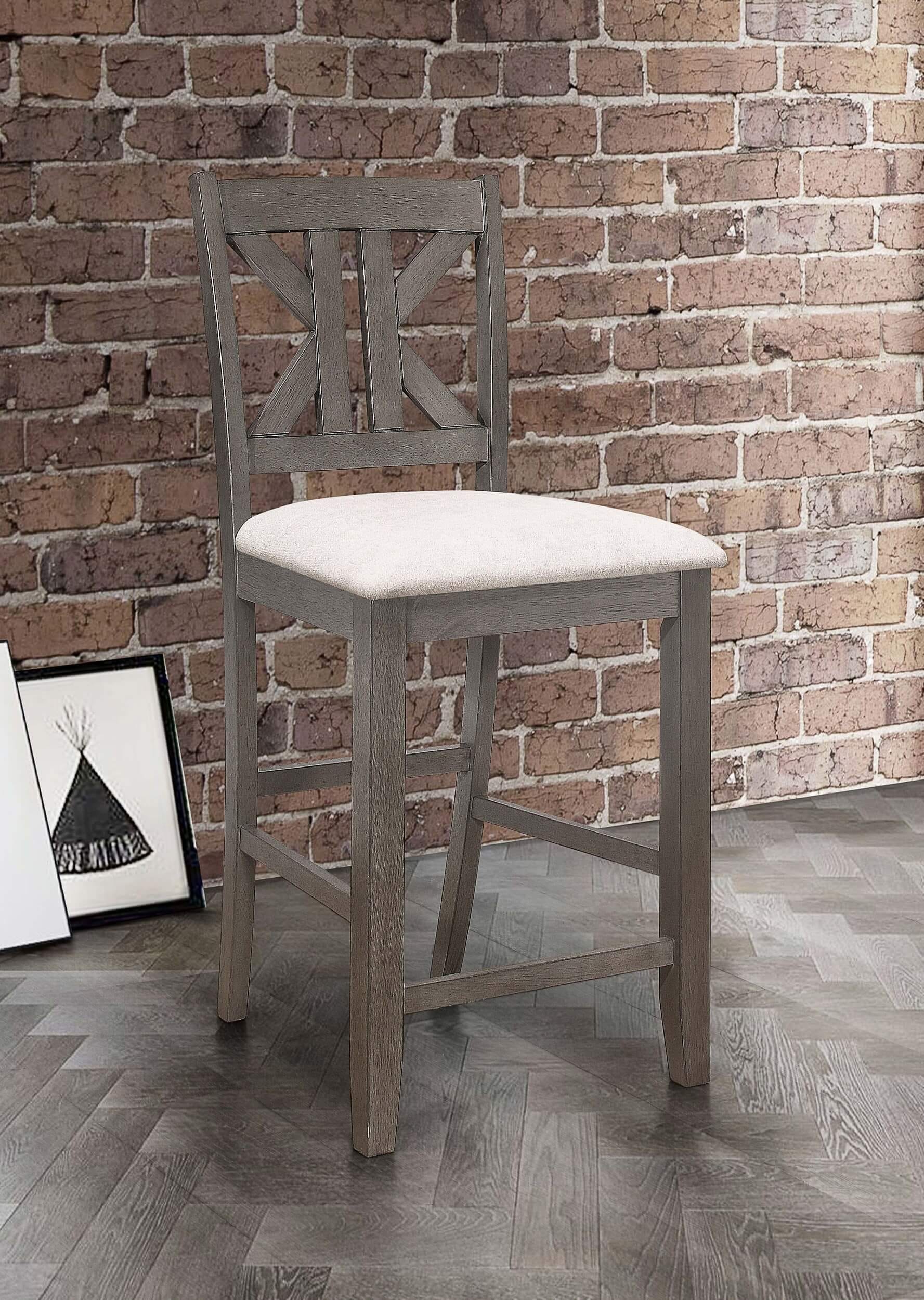 Athens Fabric Counter Height Stool with Wood Legs