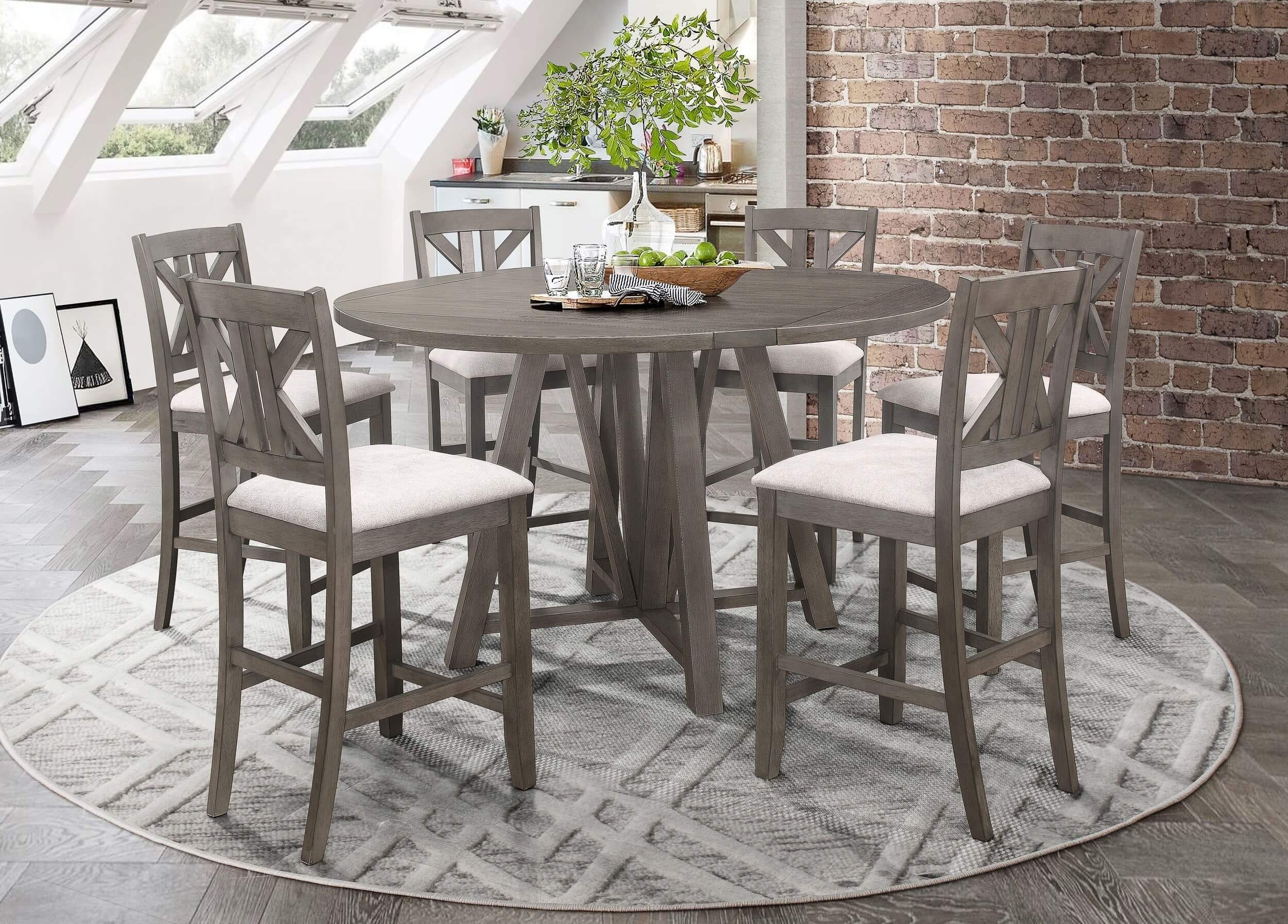 Athens Fabric Counter Height Stool with Wood Legs