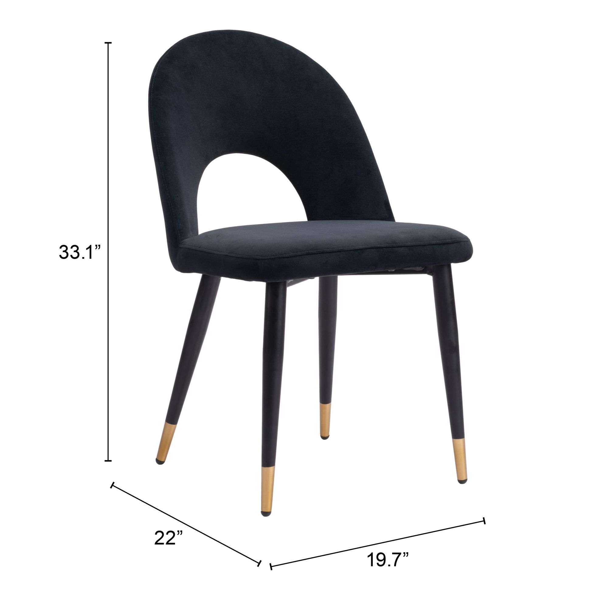 Menlo Velvet/Steel Dining Chair