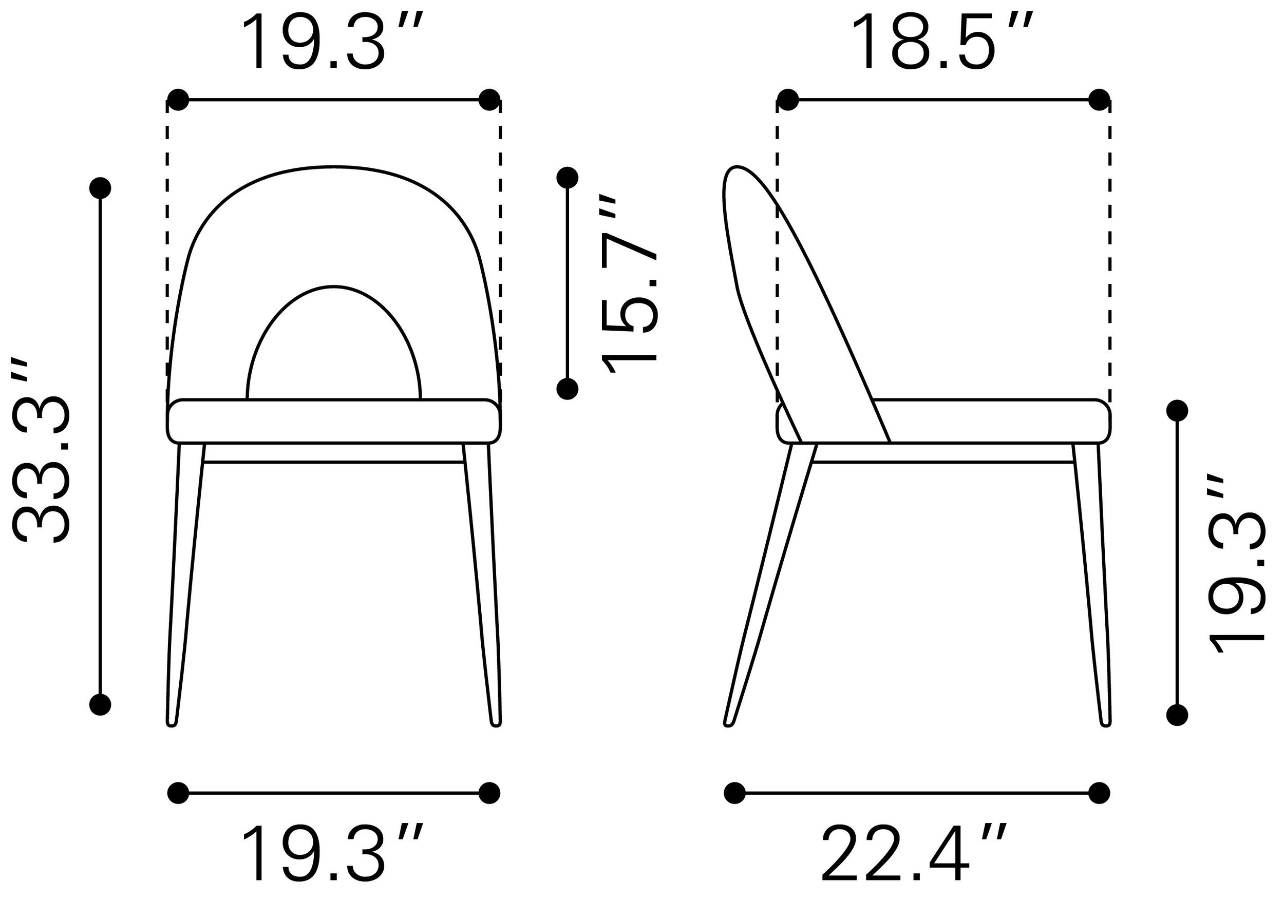 Menlo Velvet/Steel Dining Chair