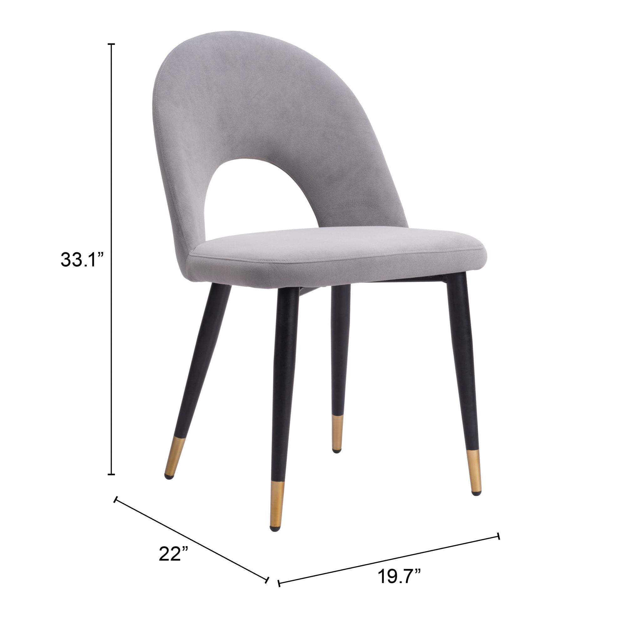Menlo Velvet/Steel Dining Chair
