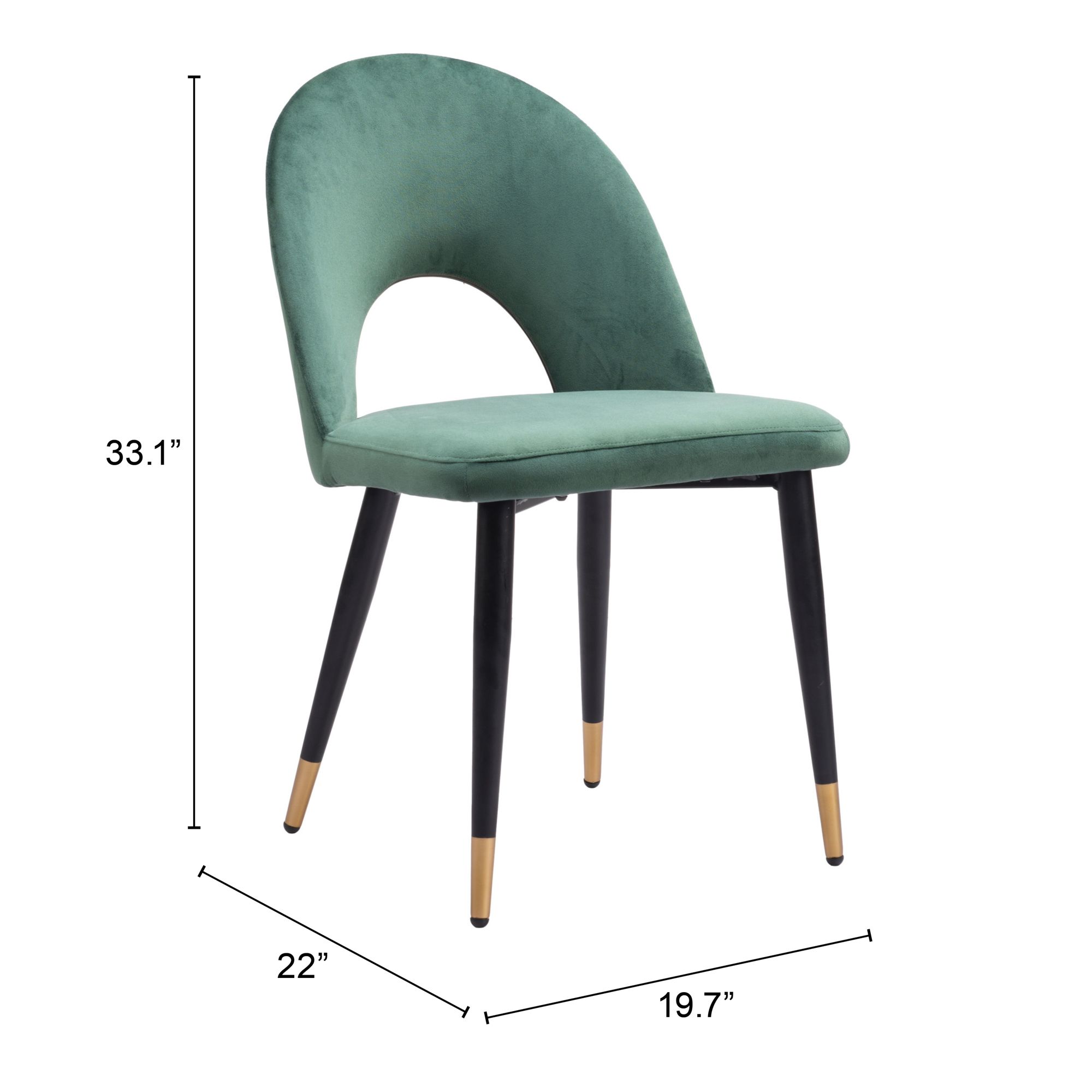 Menlo Velvet/Steel Dining Chair