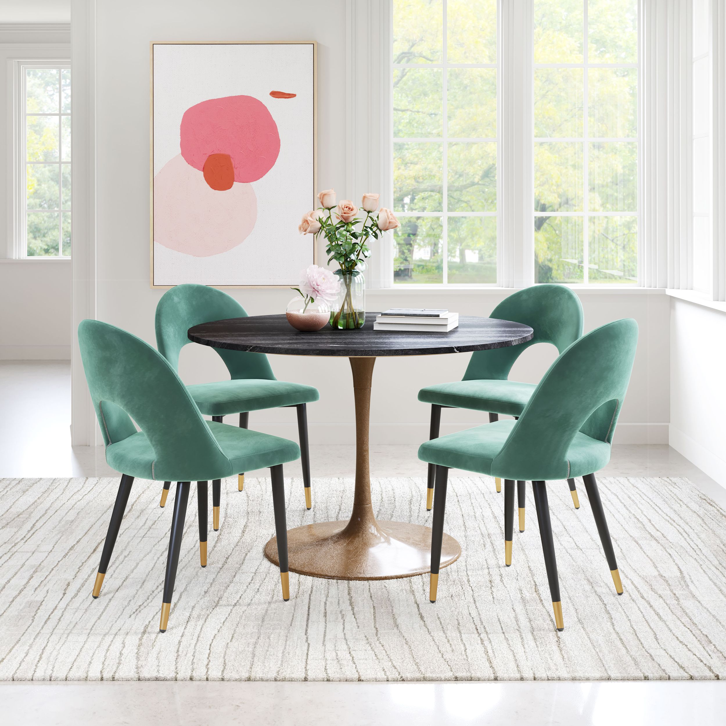 Menlo Velvet/Steel Dining Chair