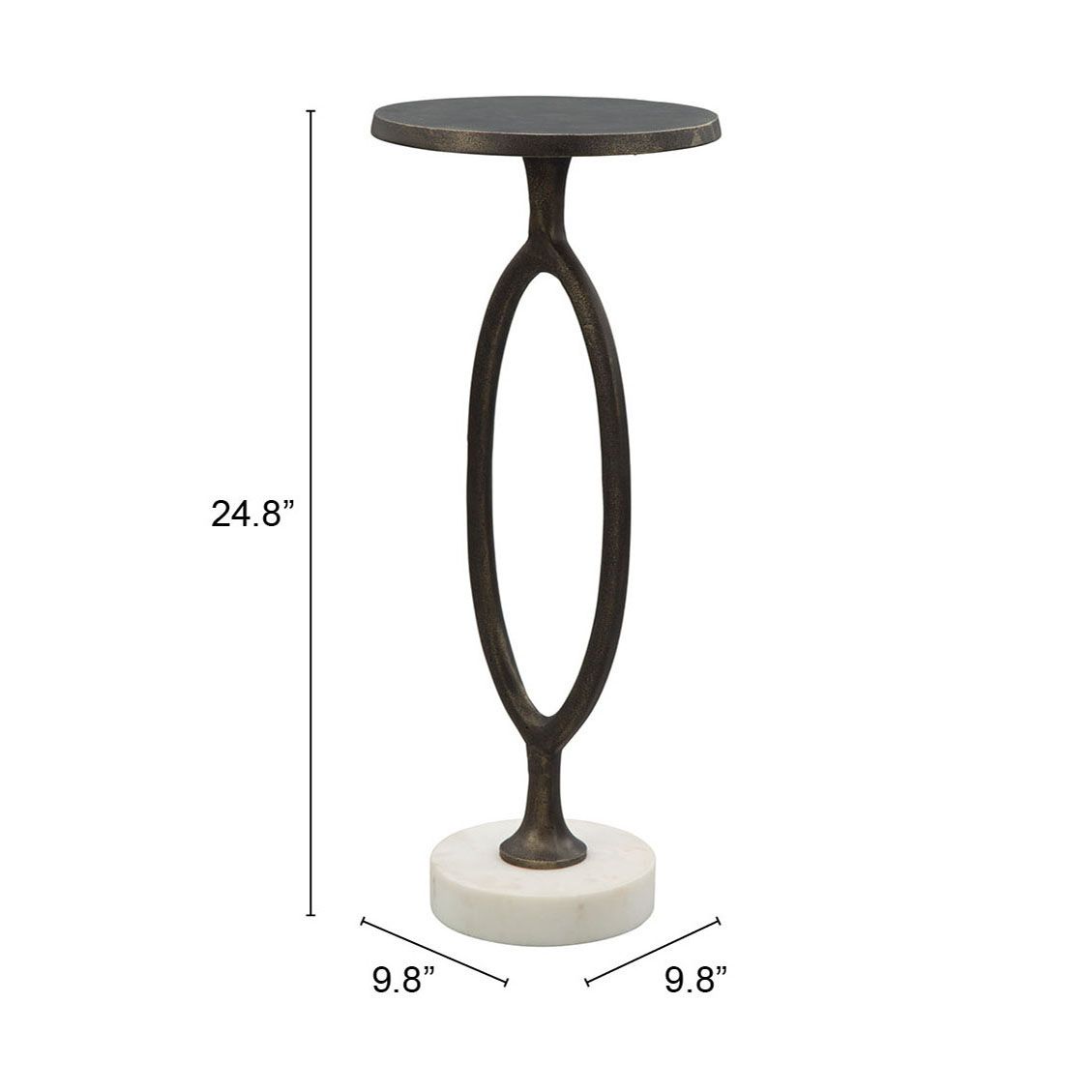 Bonita Aluminum/Marble Accent Table
