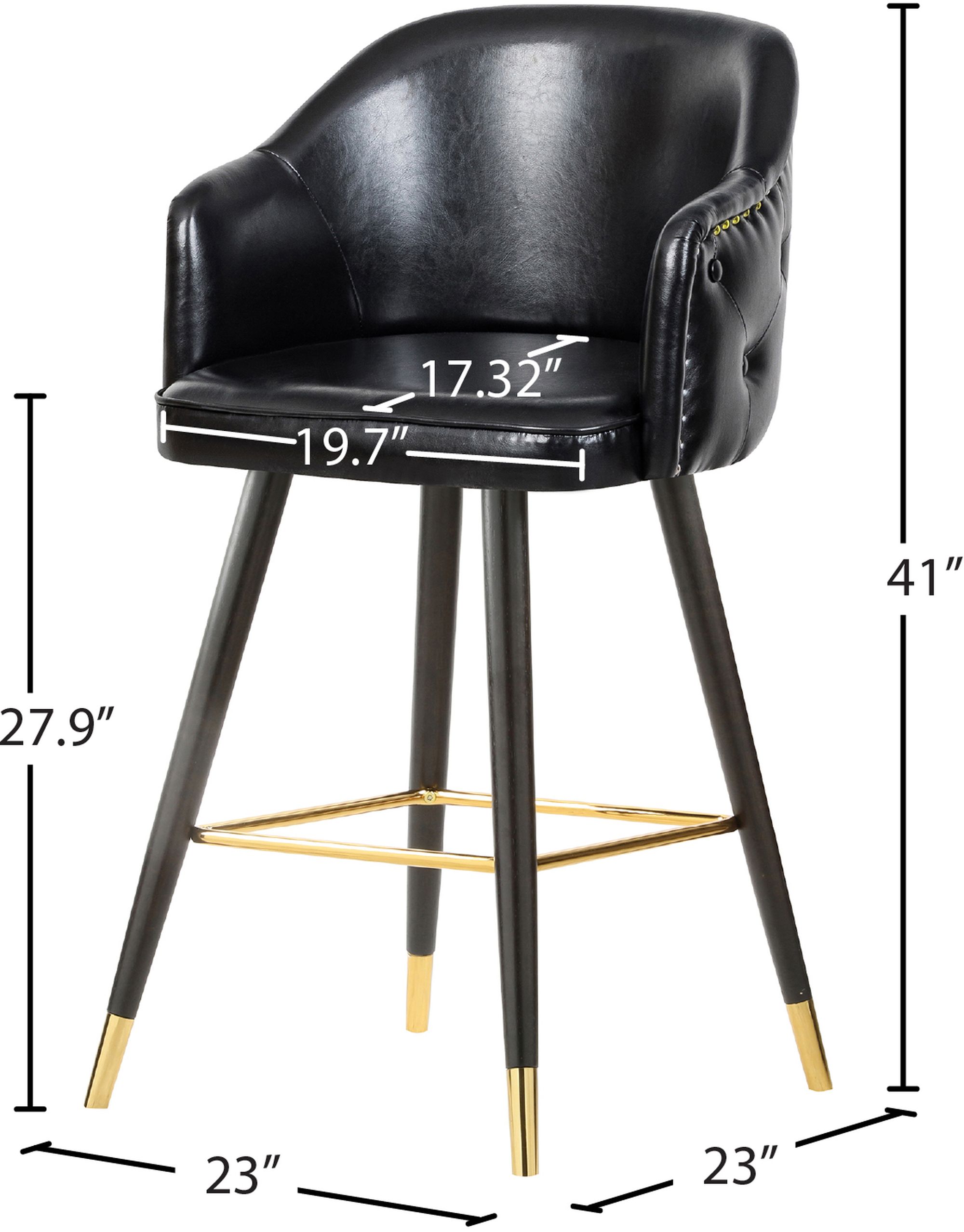 Barbosa Faux Leather Counter Stool with Espresso Wood Legs