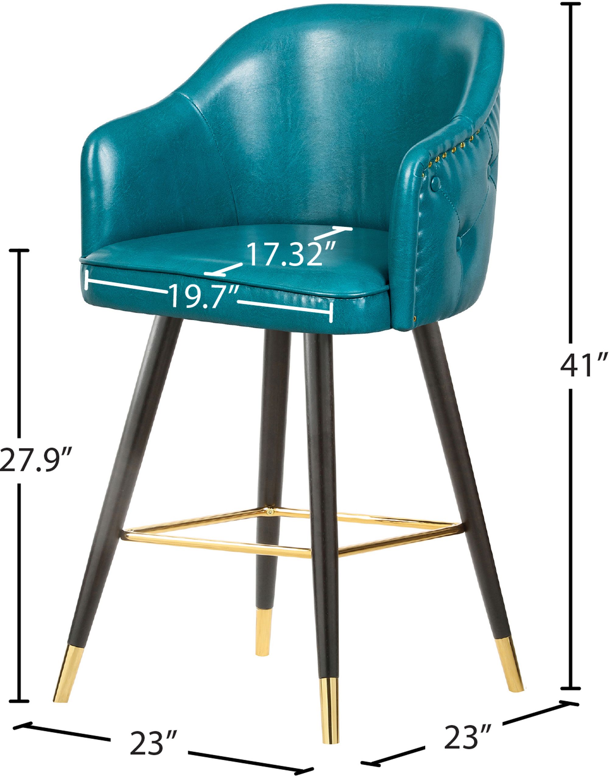 Barbosa Faux Leather Counter Stool with Espresso Wood Legs
