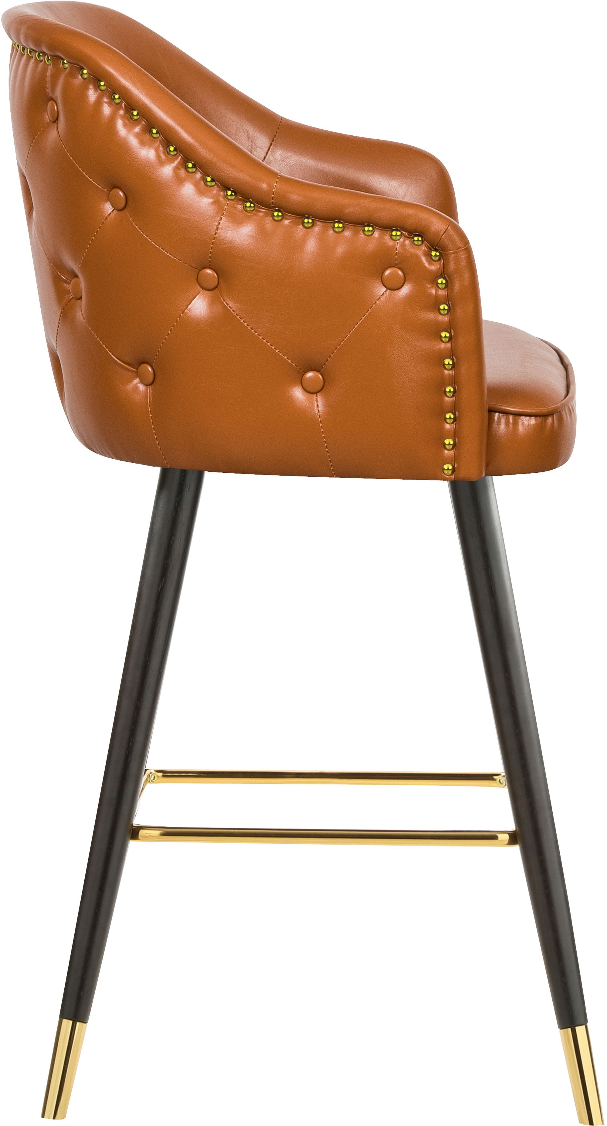 Barbosa Faux Leather Counter Stool with Espresso Wood Legs