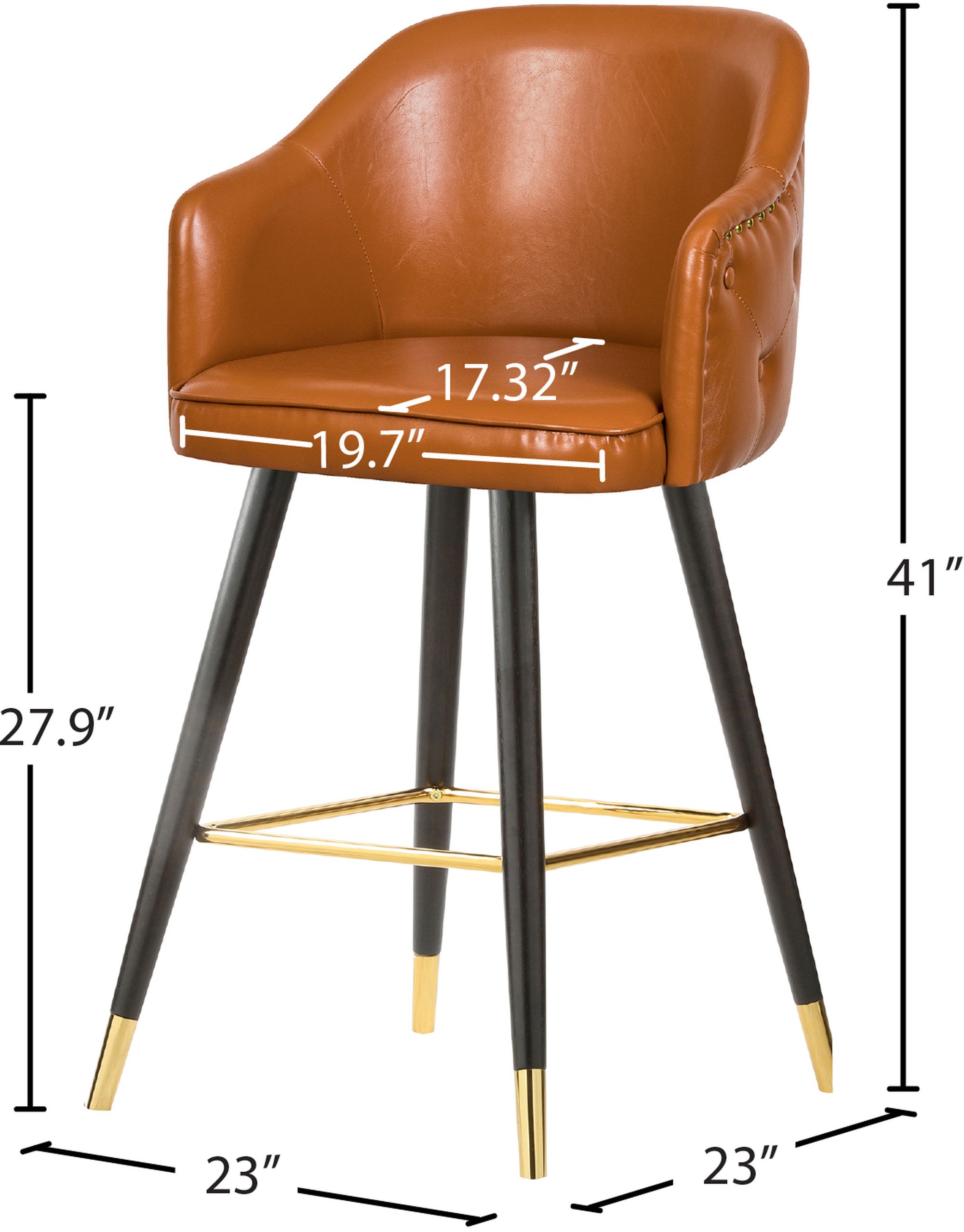Barbosa Faux Leather Counter Stool with Espresso Wood Legs