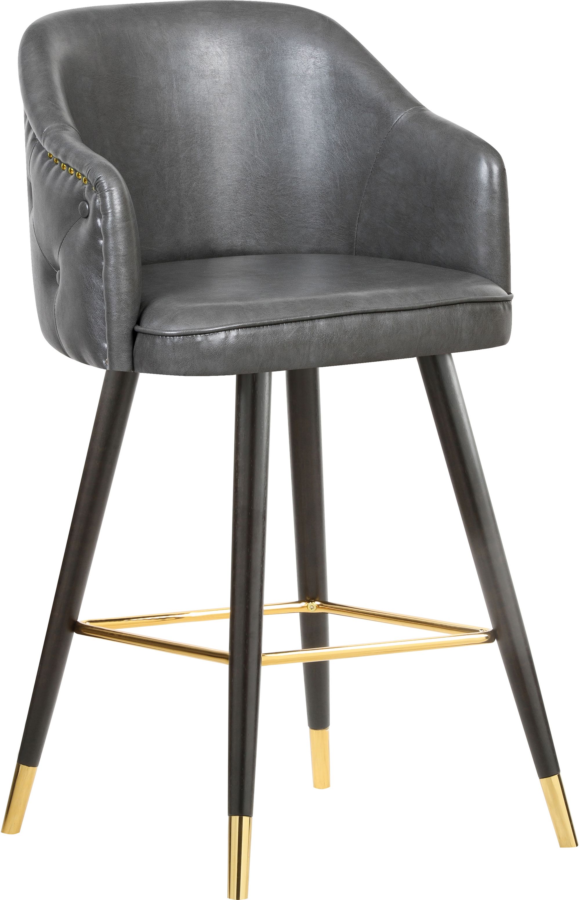 Barbosa Faux Leather Counter Stool with Espresso Wood Legs