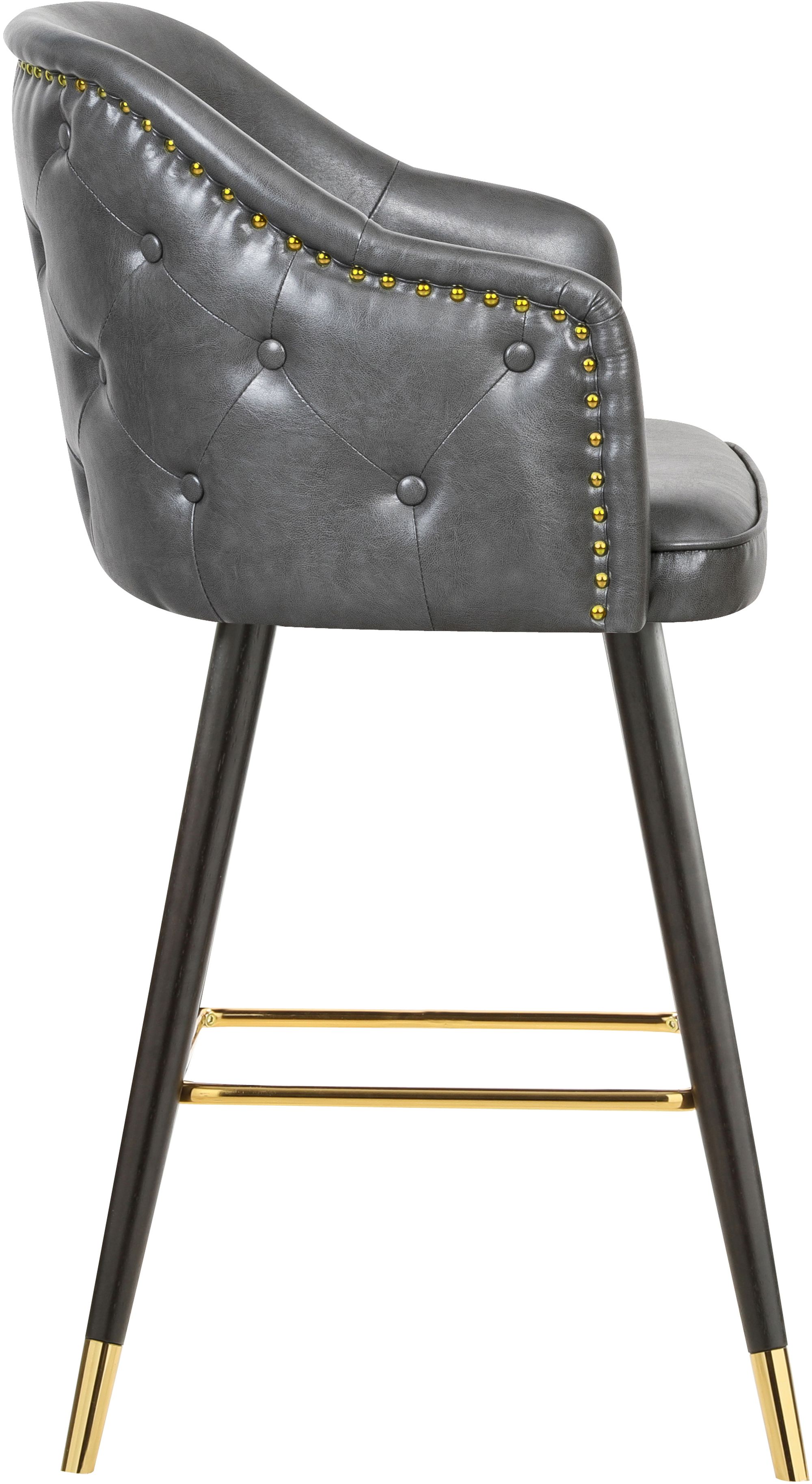 Barbosa Faux Leather Counter Stool with Espresso Wood Legs