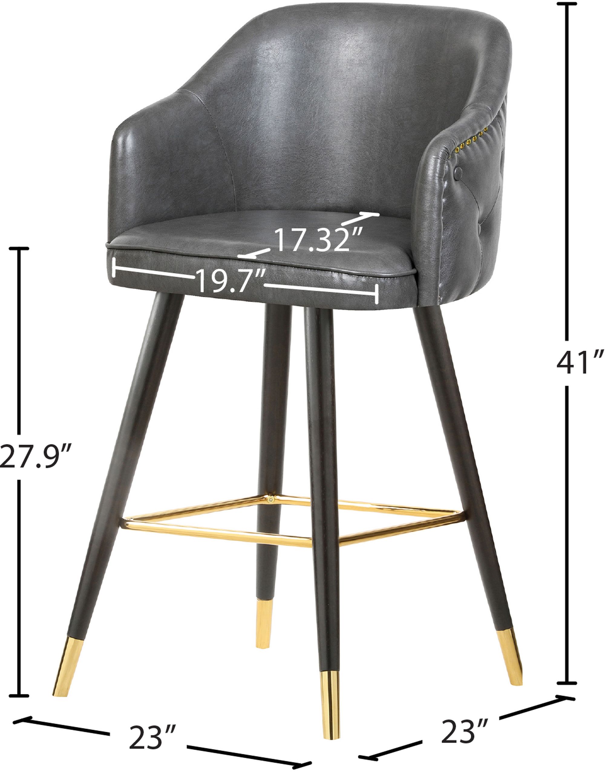 Barbosa Faux Leather Counter Stool with Espresso Wood Legs