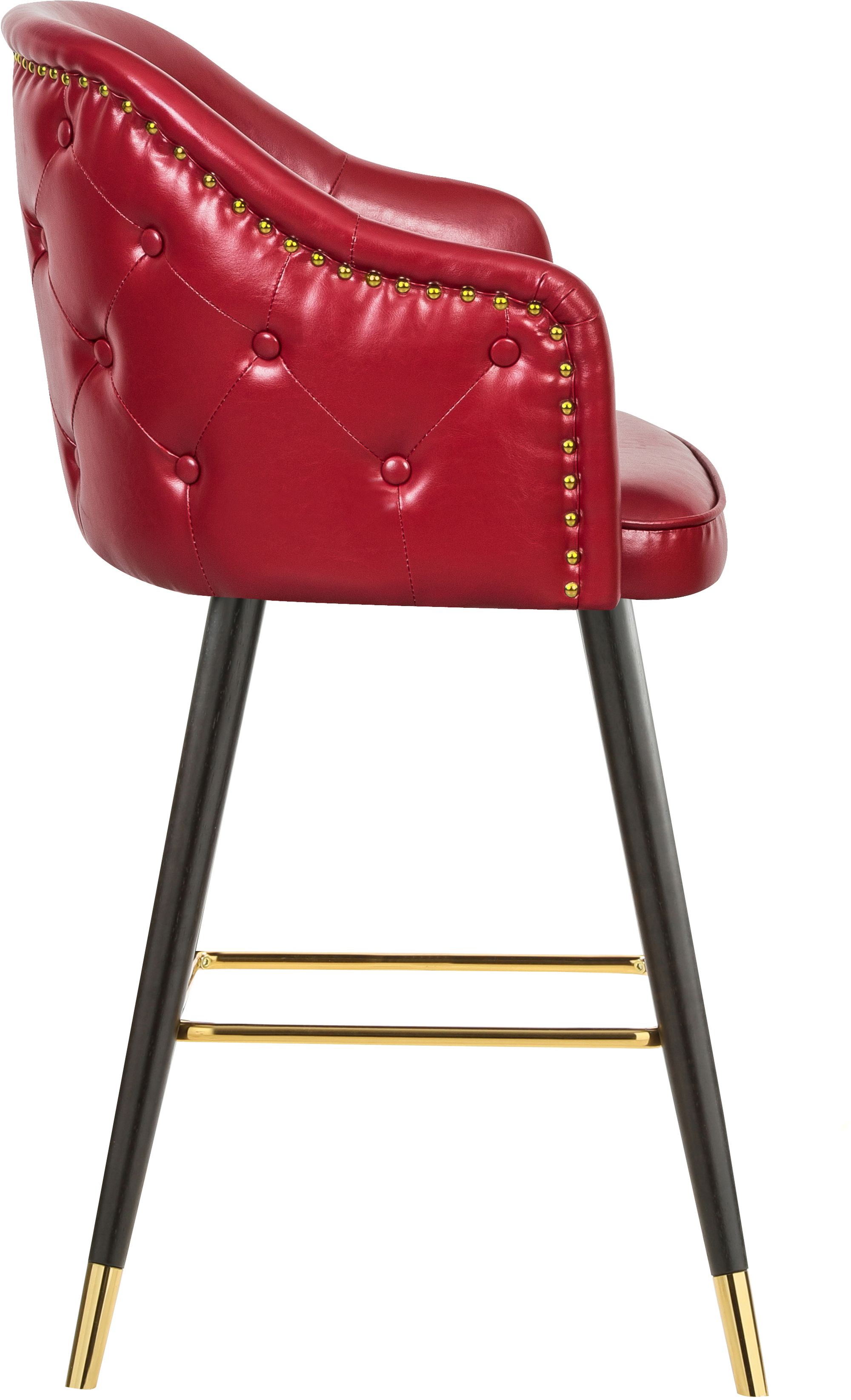 Barbosa Faux Leather Counter Stool with Espresso Wood Legs