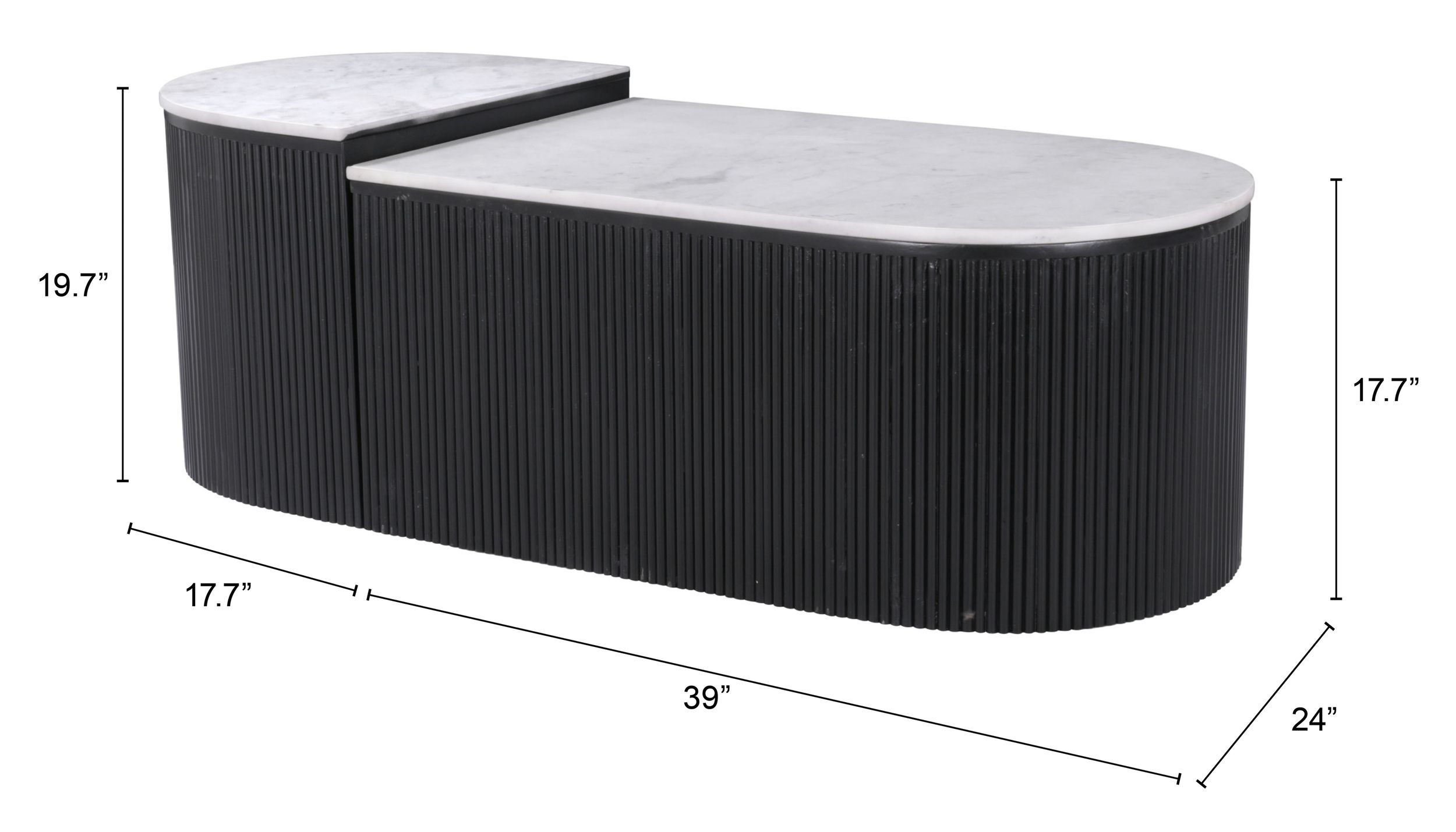 Ormara Marble/Wood Coffee Table Set