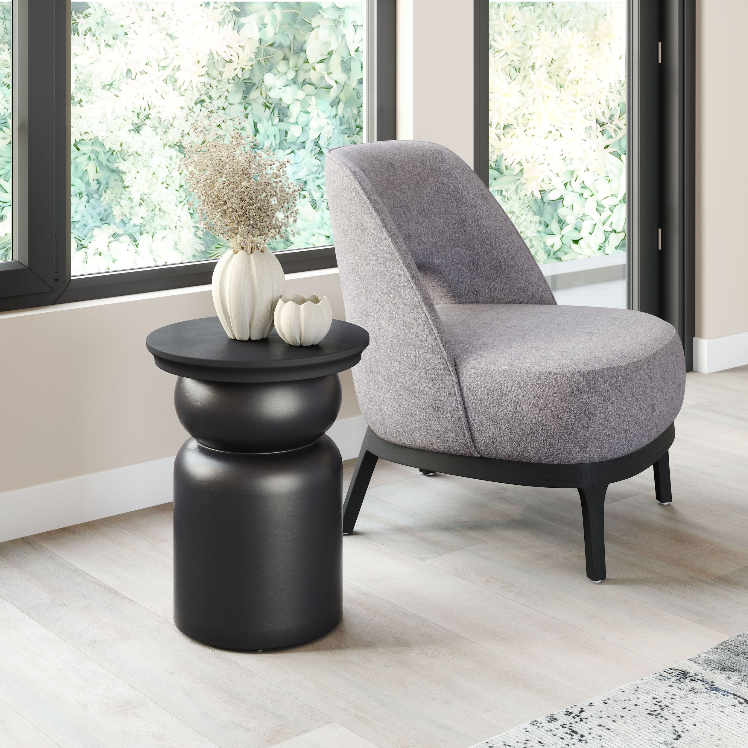 Colombo Round Wood Side Table