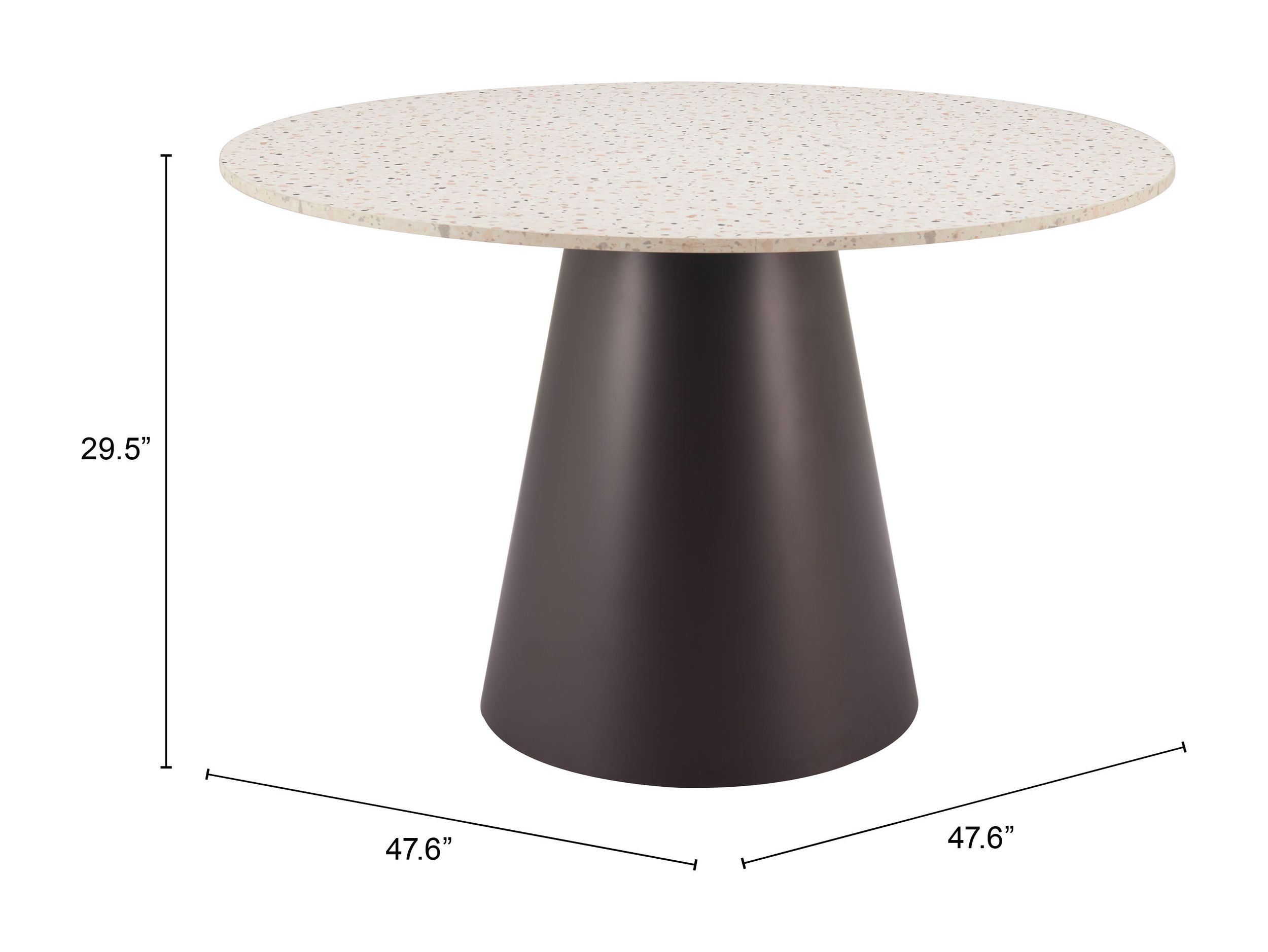 Jorf Round Faux Terrazzo/Steel Dining Table