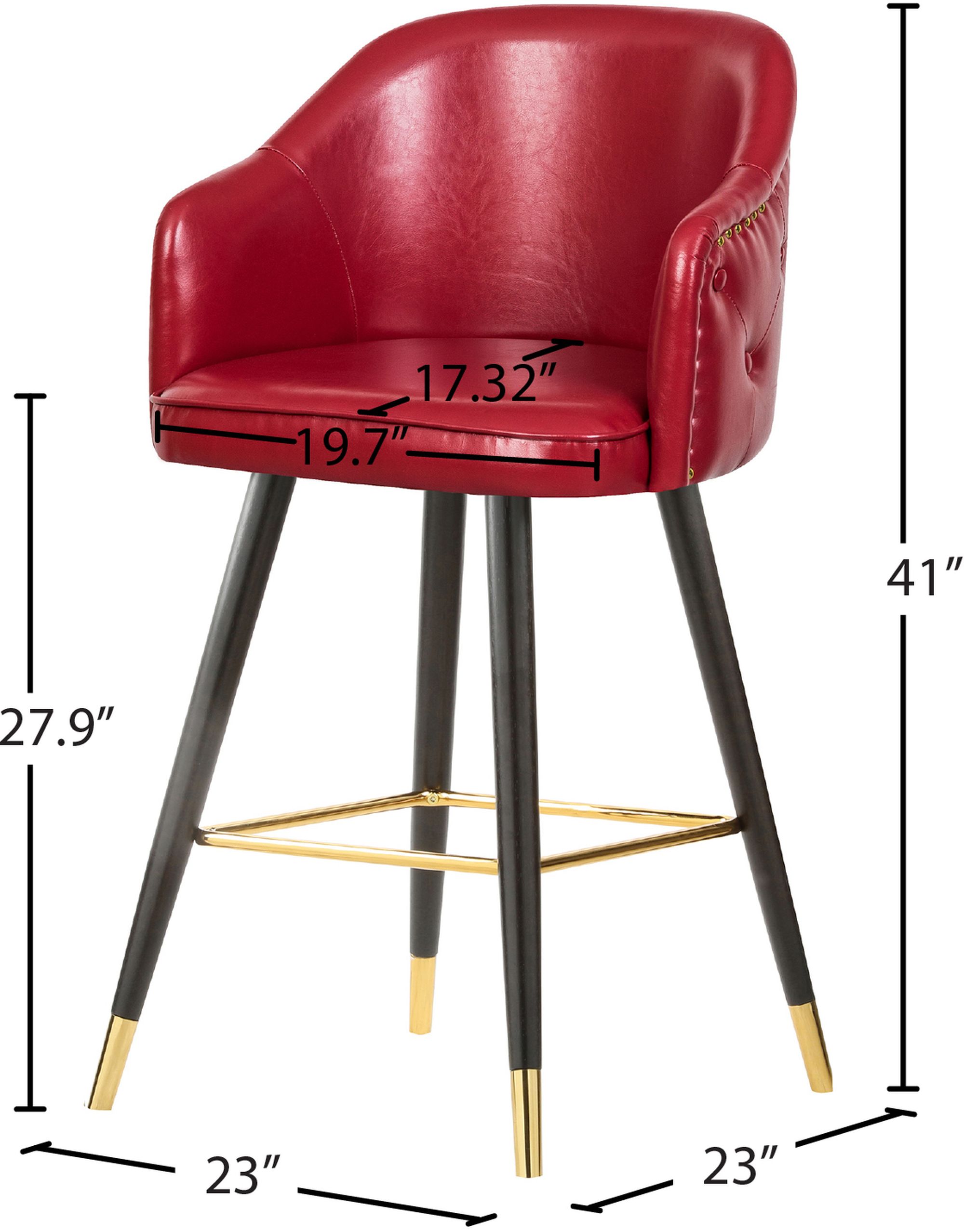Barbosa Faux Leather Counter Stool with Espresso Wood Legs