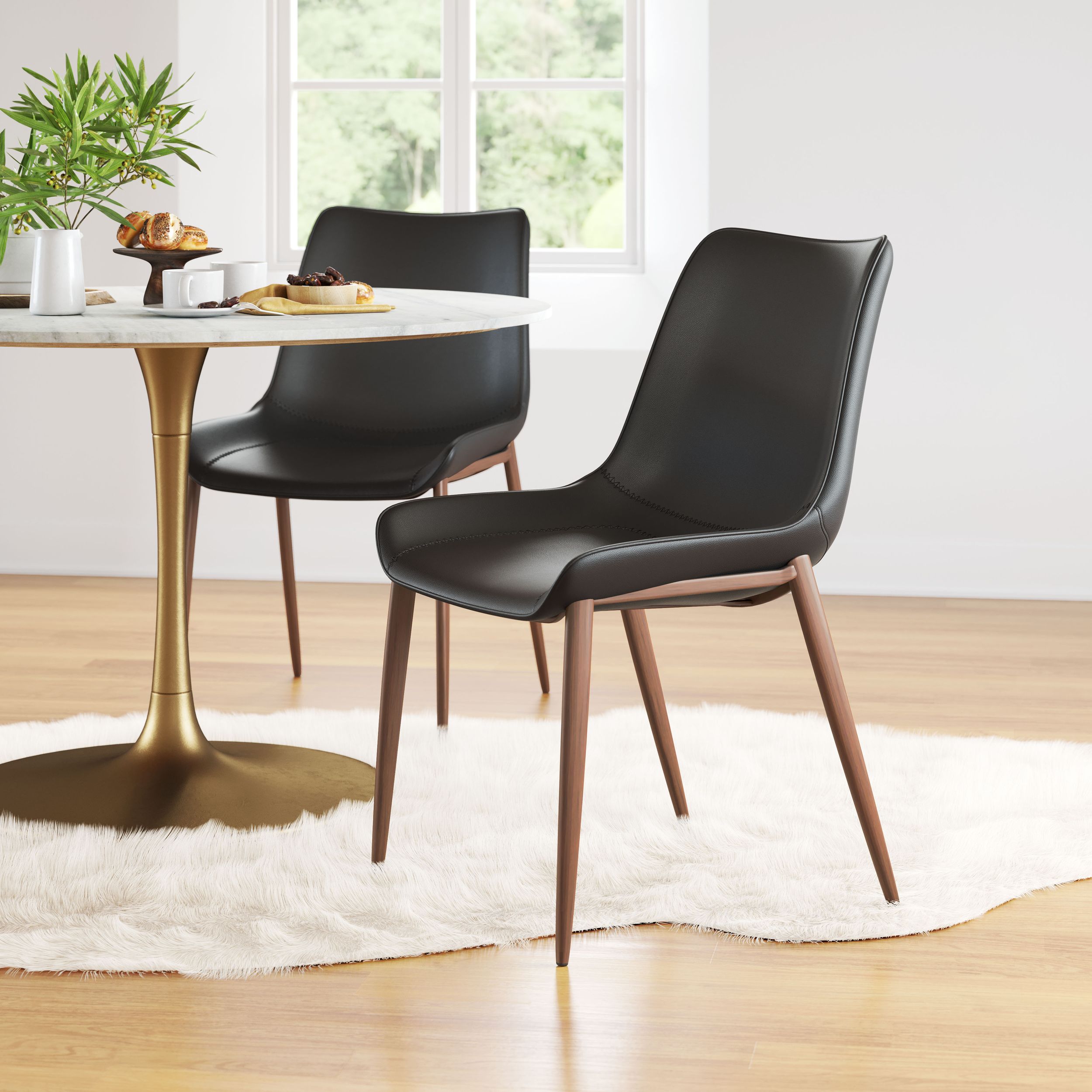Magnus Faux Leather/Steel Dining Chair