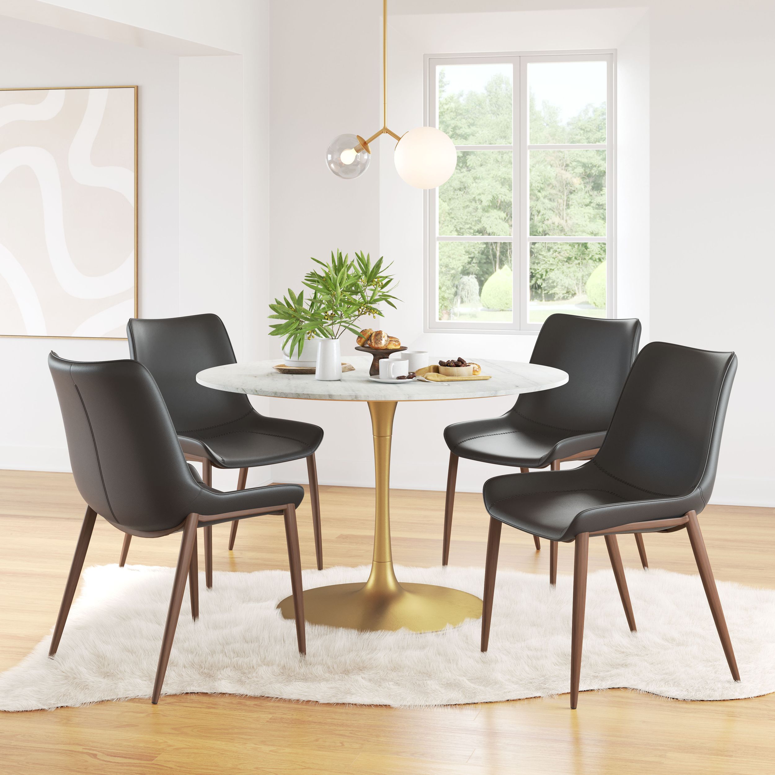 Magnus Faux Leather/Steel Dining Chair