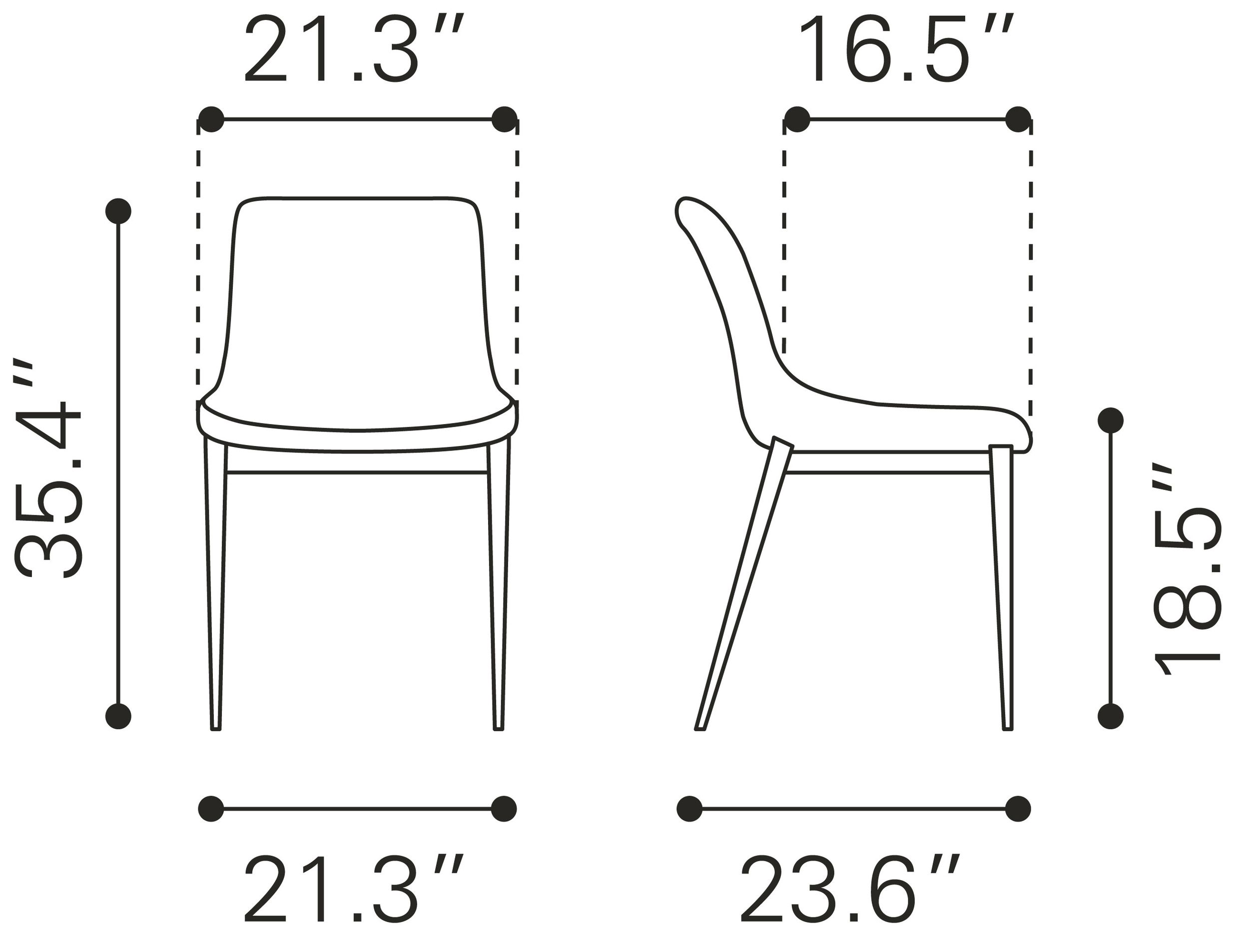 Magnus Faux Leather/Steel Dining Chair