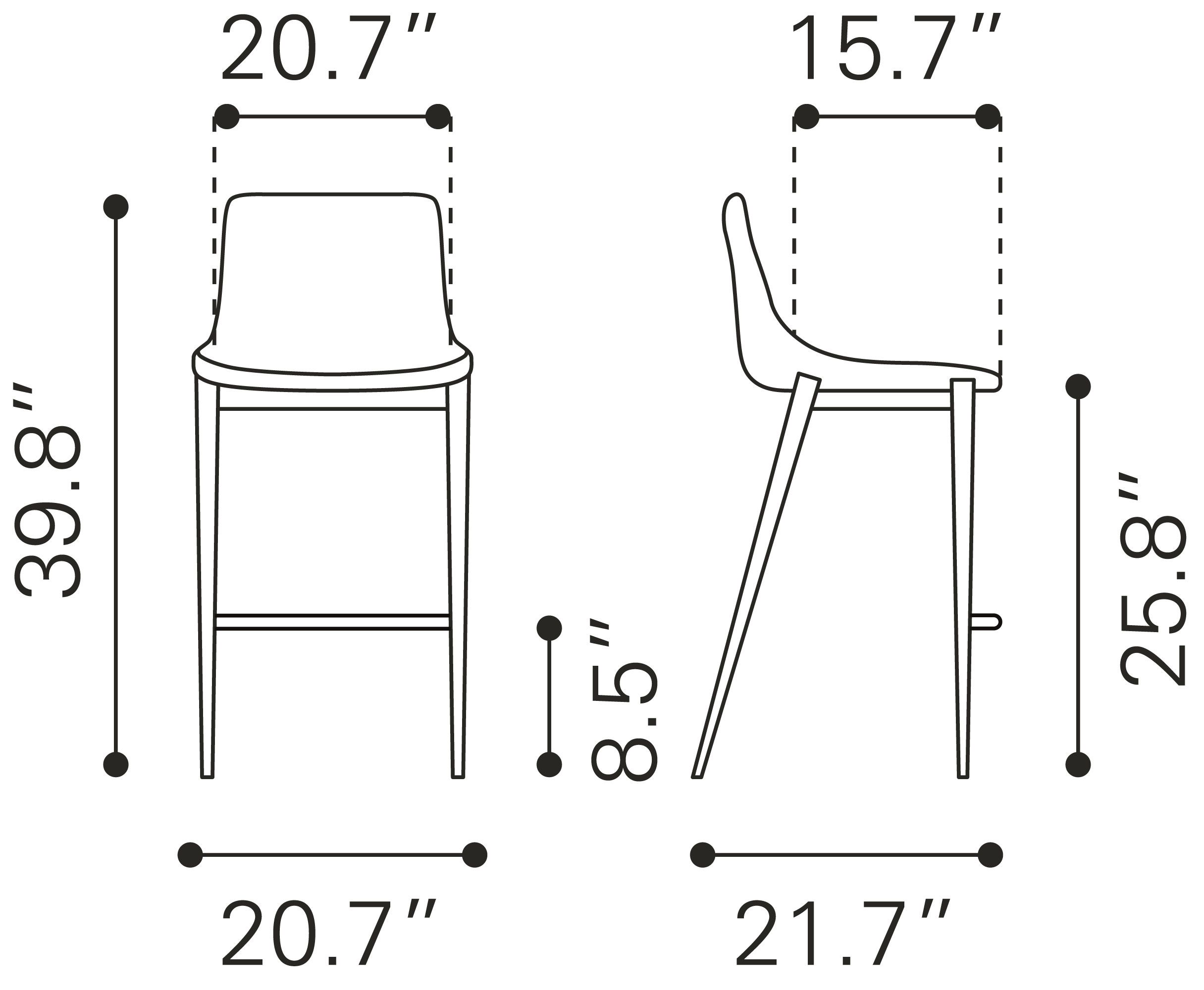 Magnus Faux Leather/Steel Counter Stool