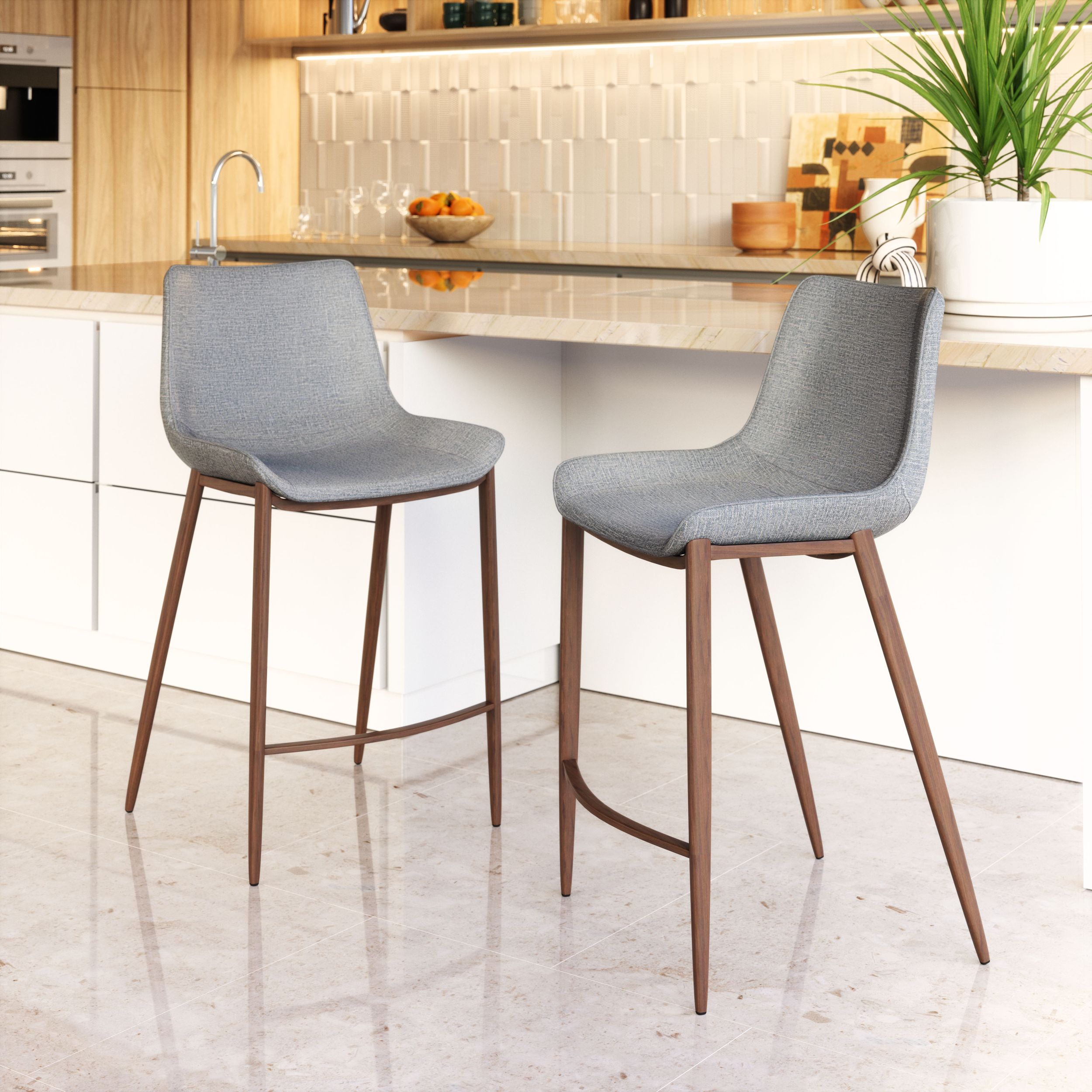 Magnus Faux Leather/Steel Counter Stool
