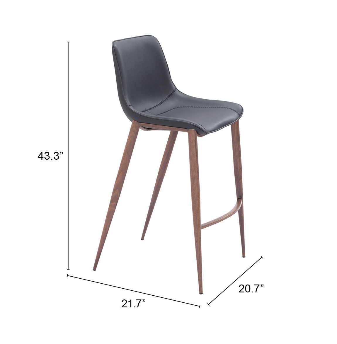 Magnus Faux Leather/Steel Barstool
