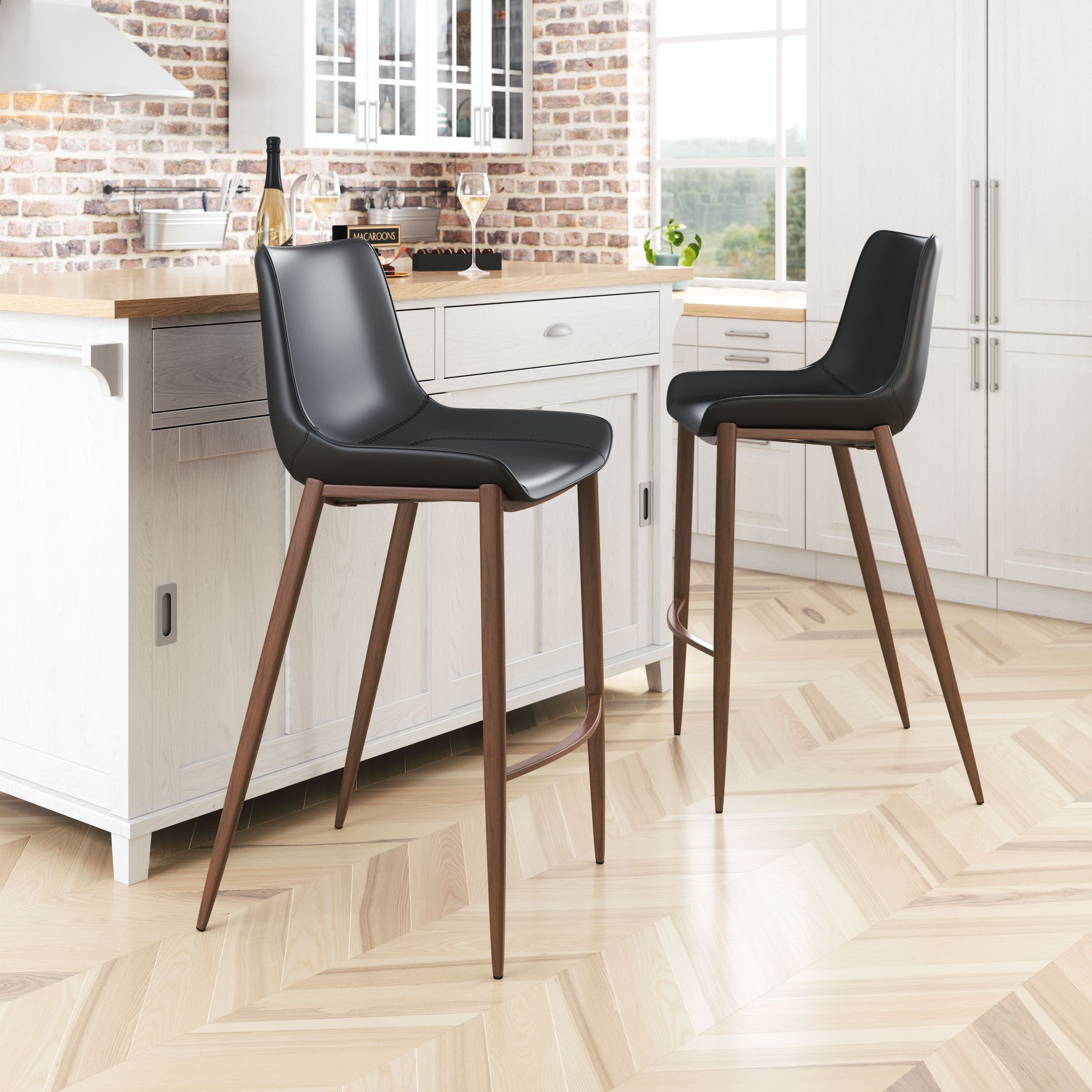 Magnus Faux Leather/Steel Barstool
