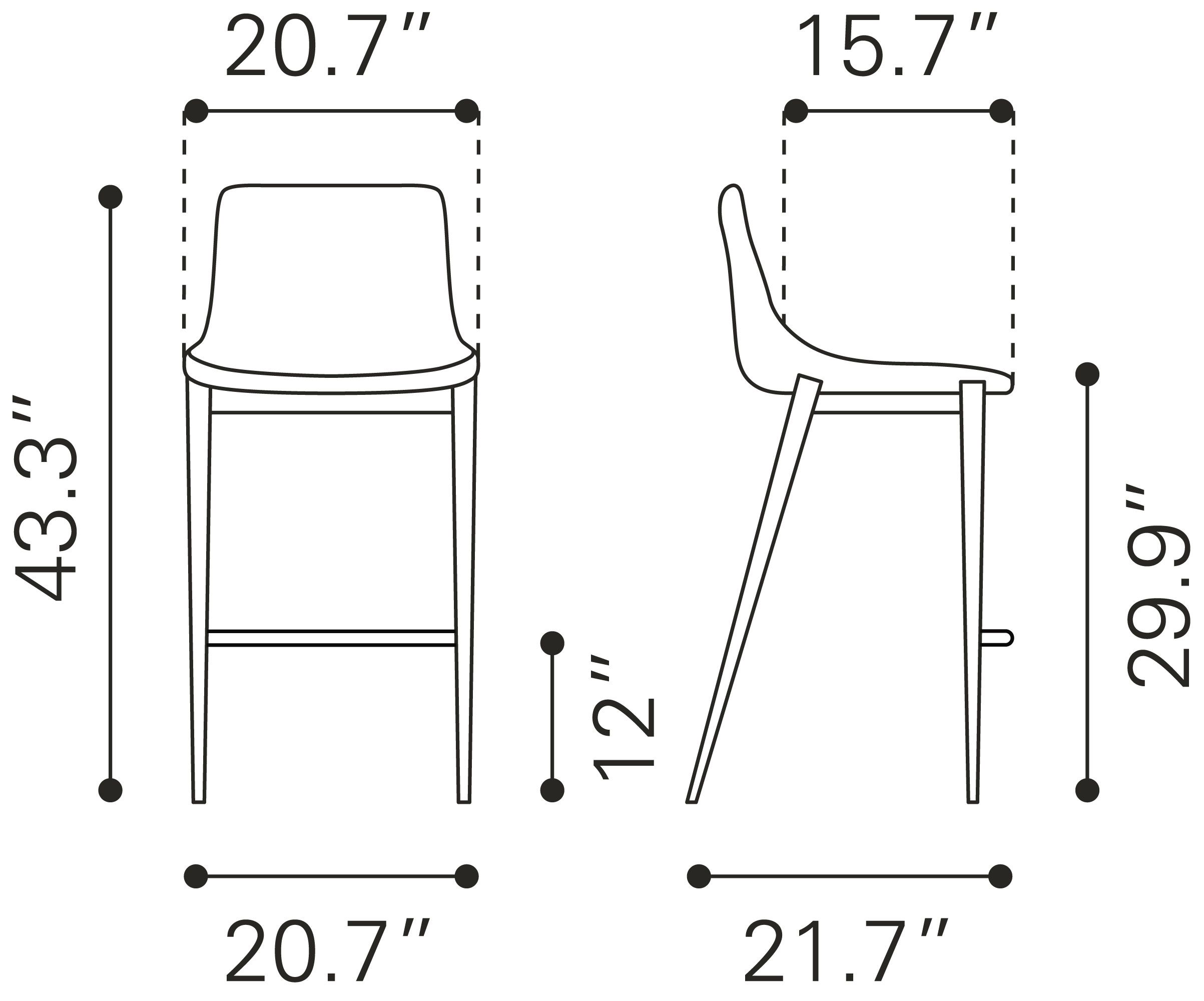 Magnus Faux Leather/Steel Barstool