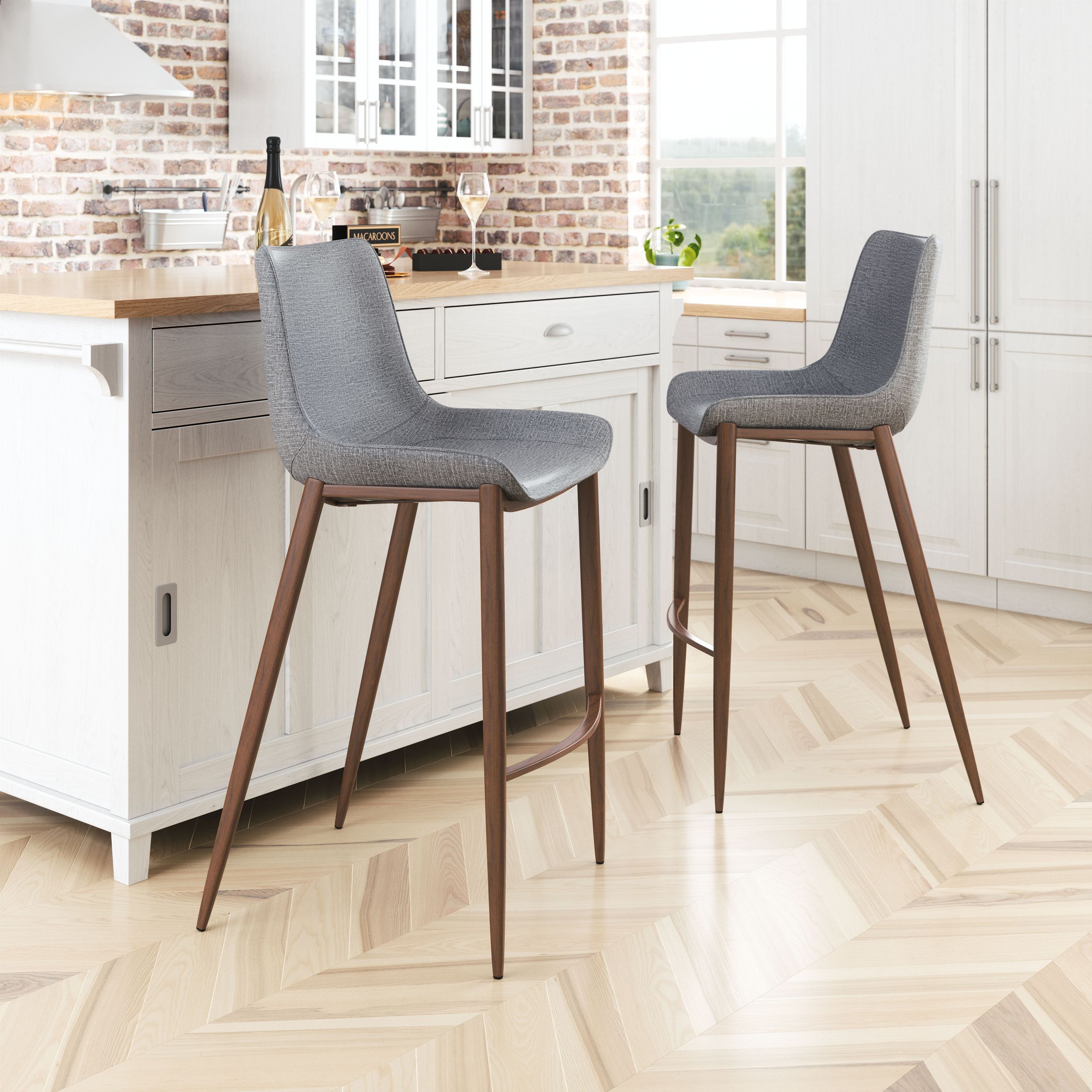 Magnus Faux Leather/Steel Barstool