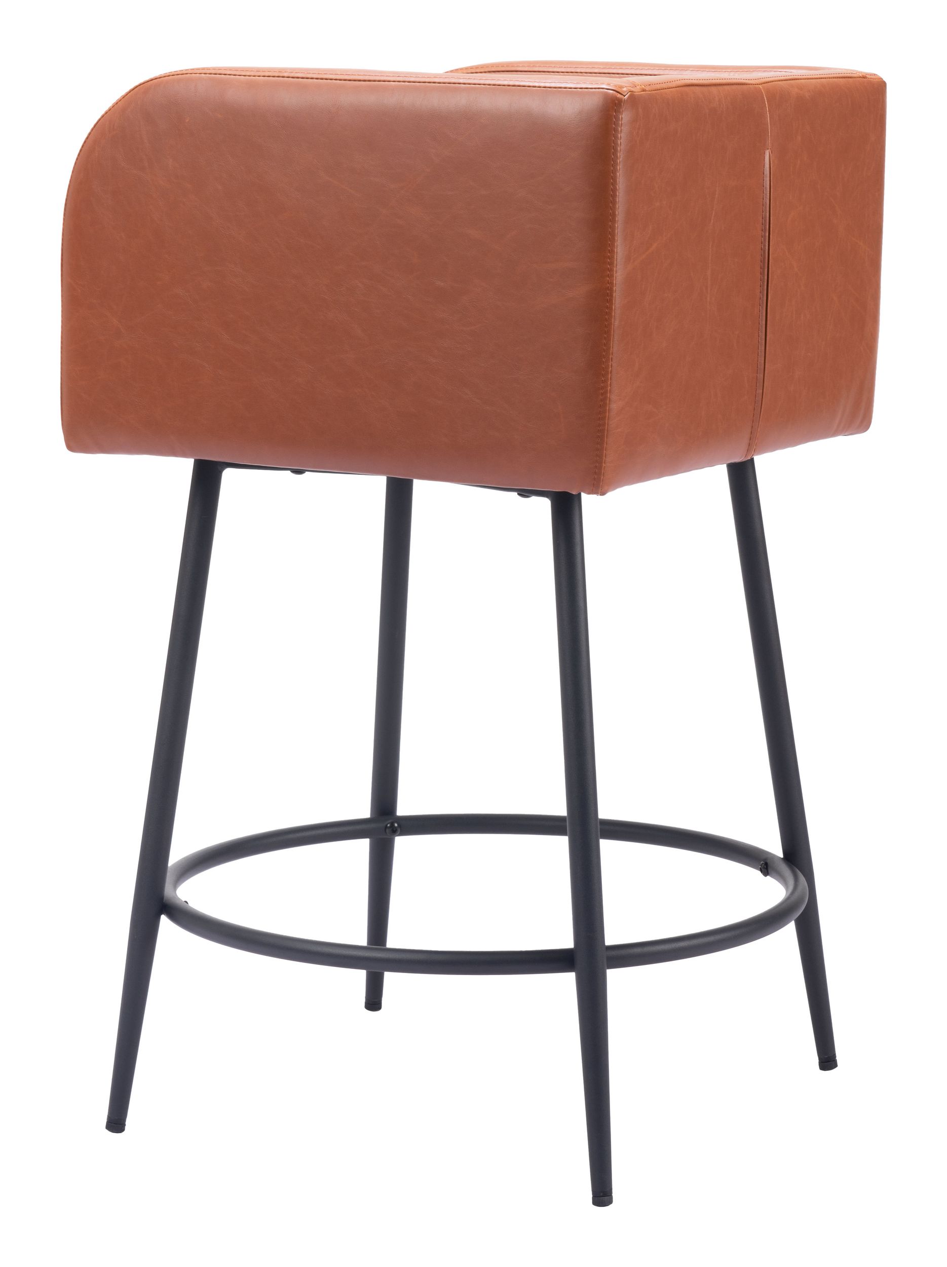 Horbat Faux Leather/Steel Counter Stool