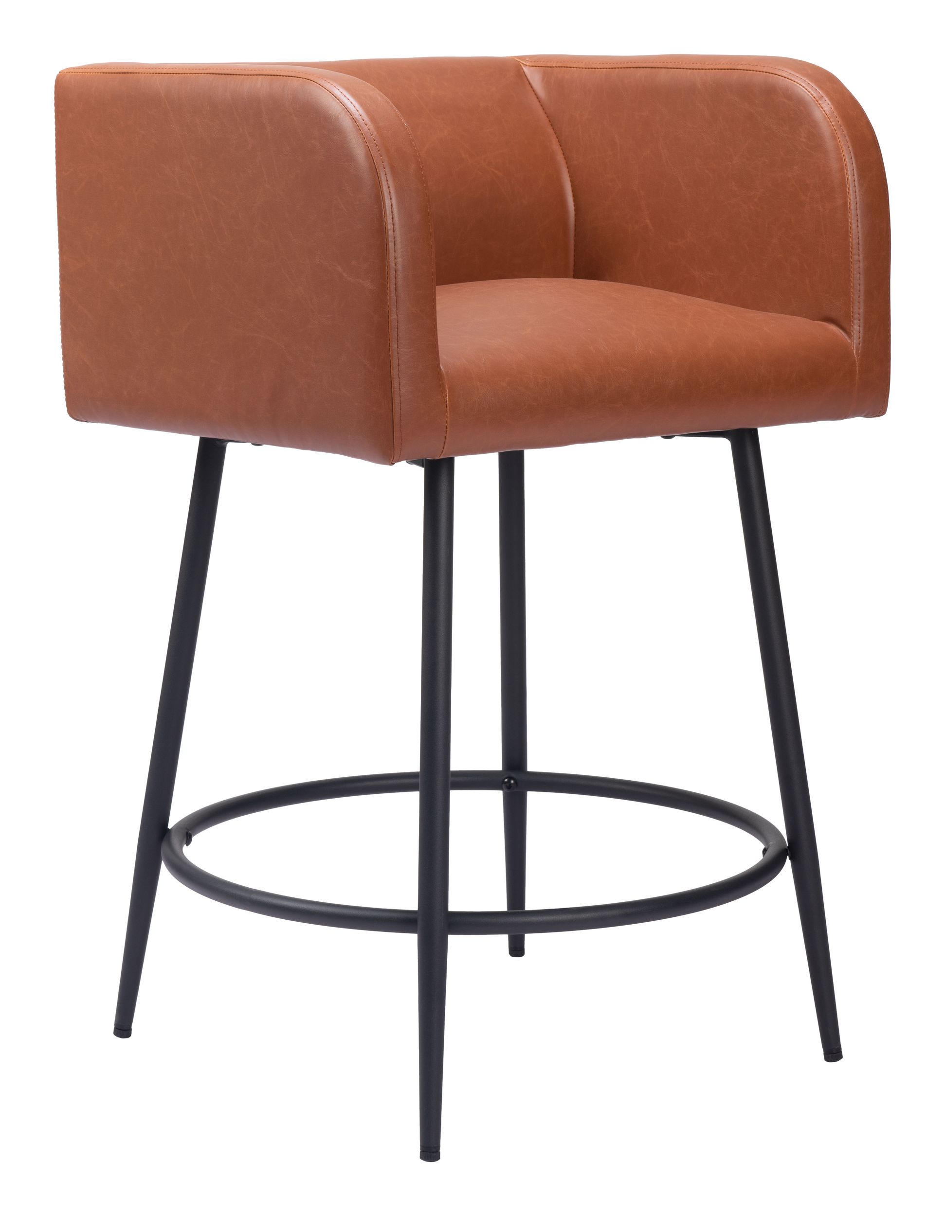 Horbat Faux Leather/Steel Counter Stool