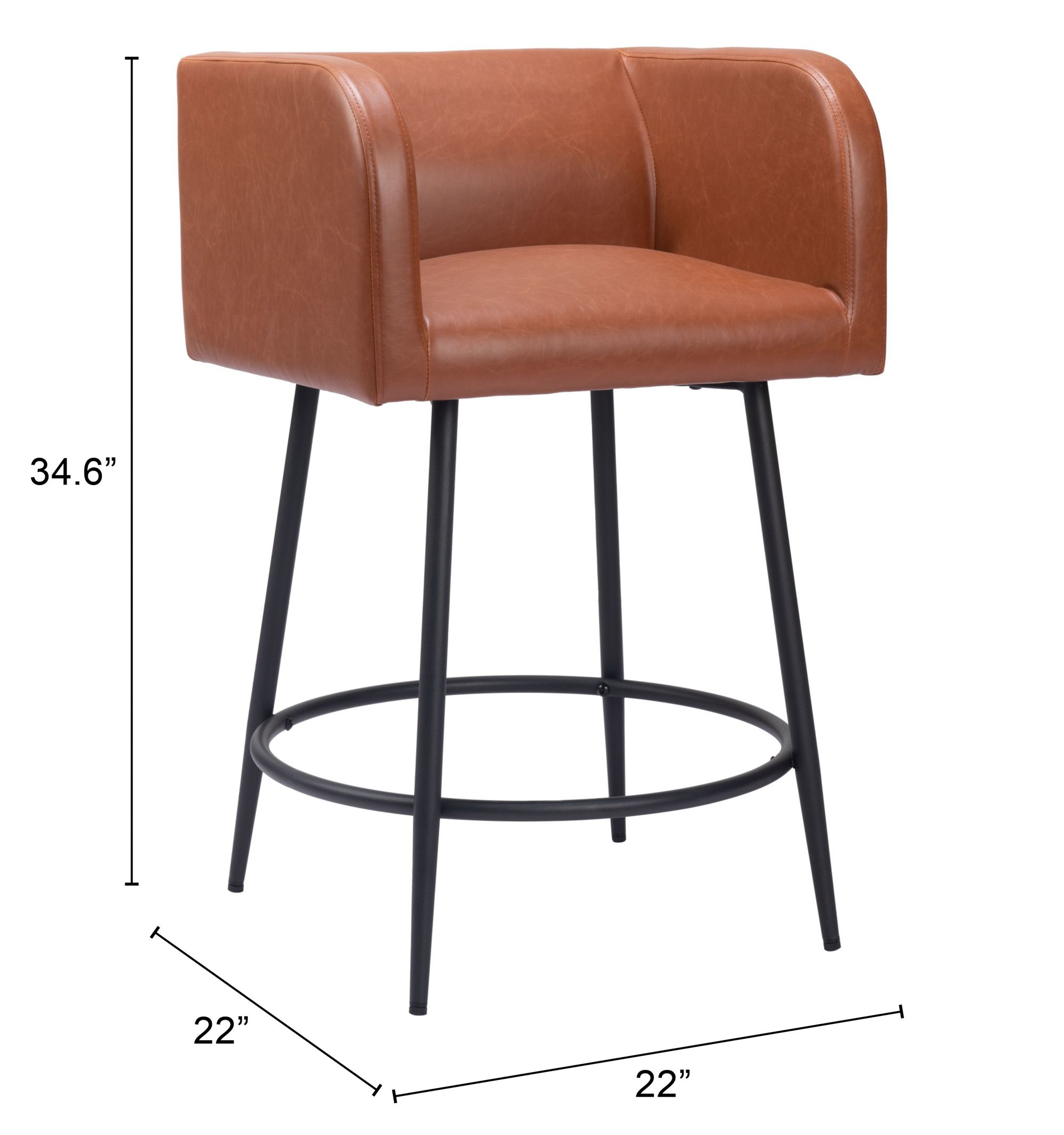 Horbat Faux Leather/Steel Counter Stool