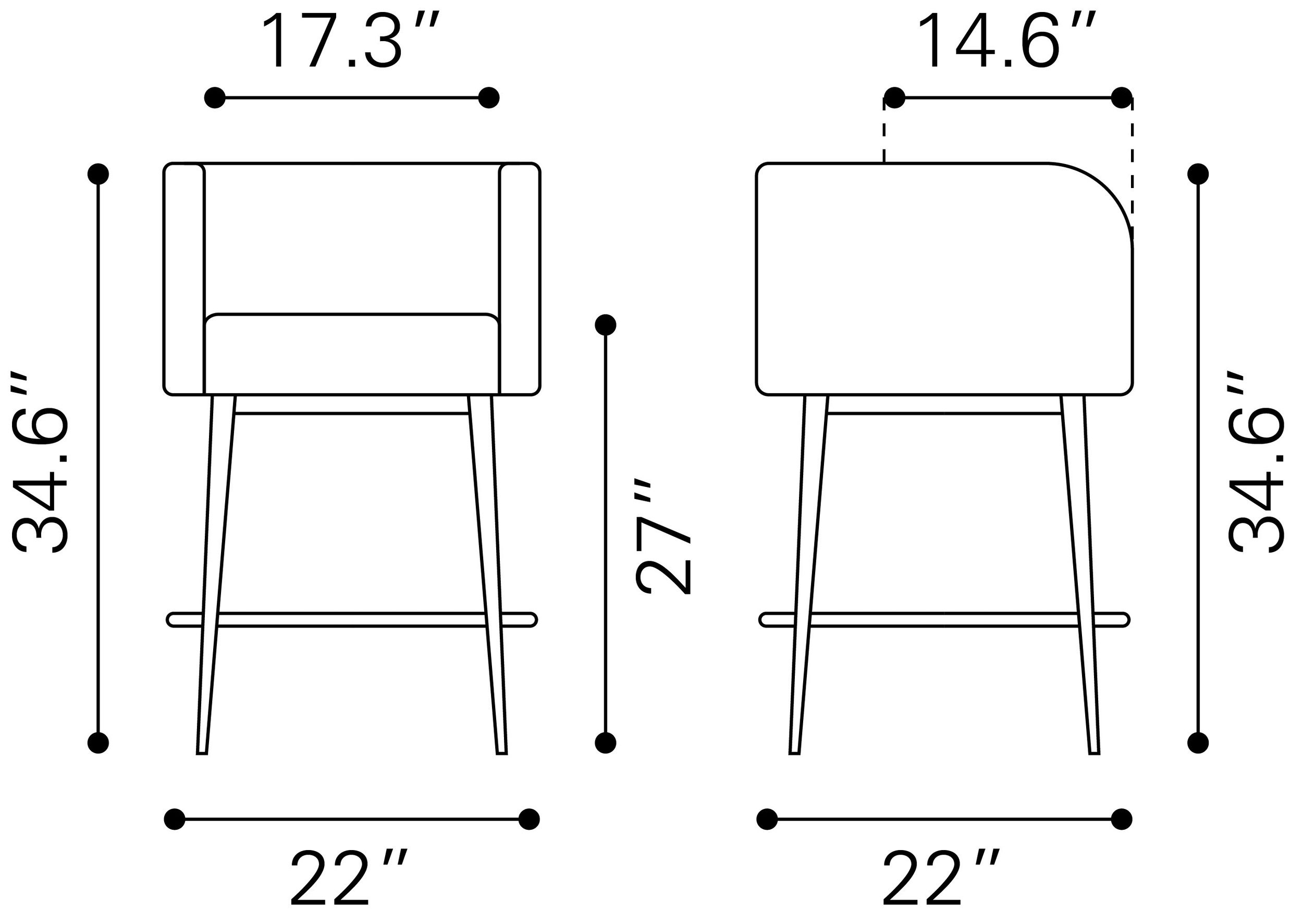 Horbat Faux Leather/Steel Counter Stool