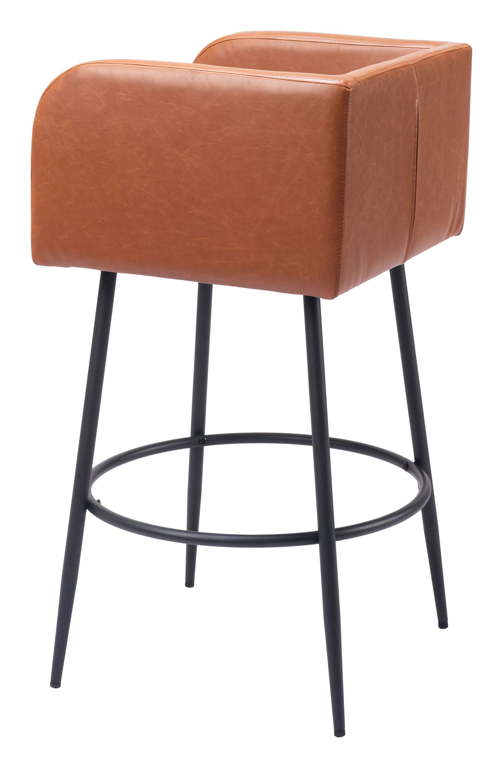 Horbat Faux Leather/Steel Barstool