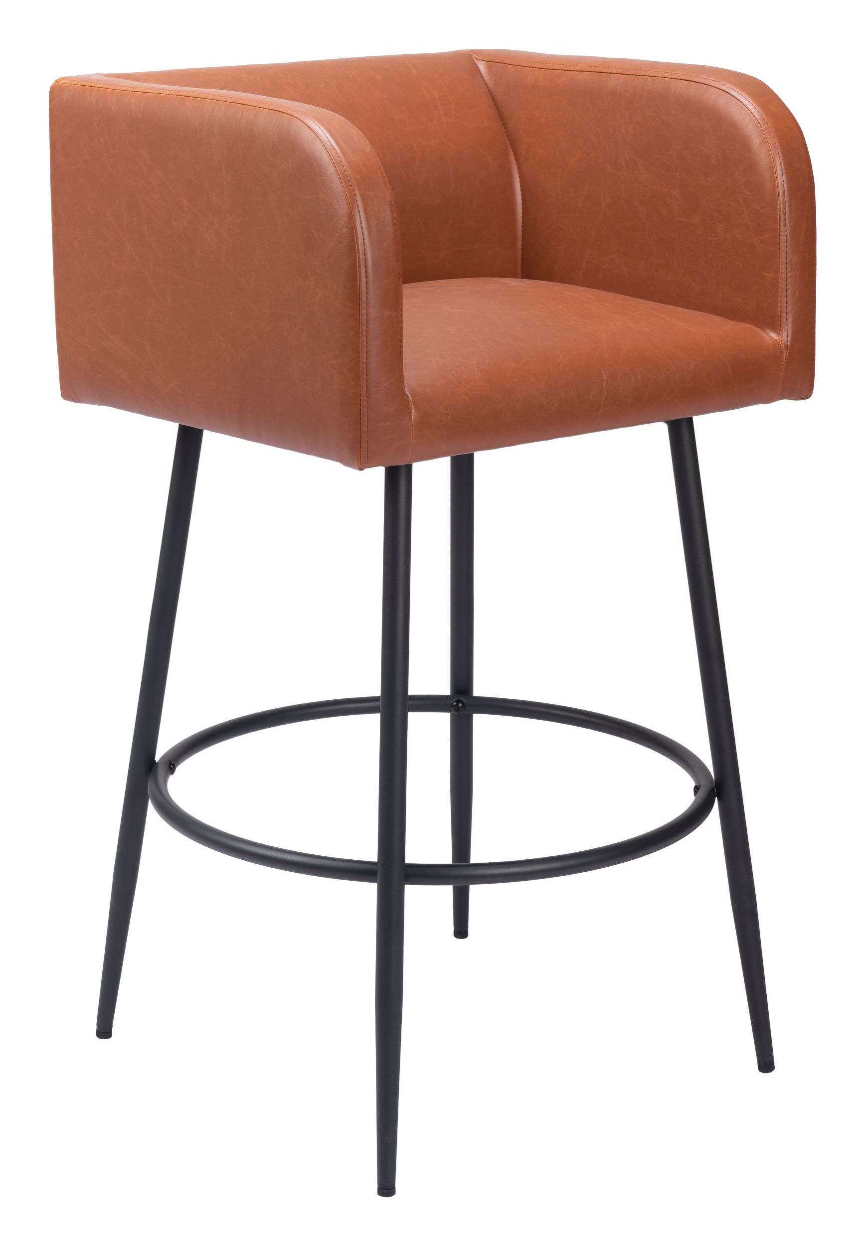 Horbat Faux Leather/Steel Barstool