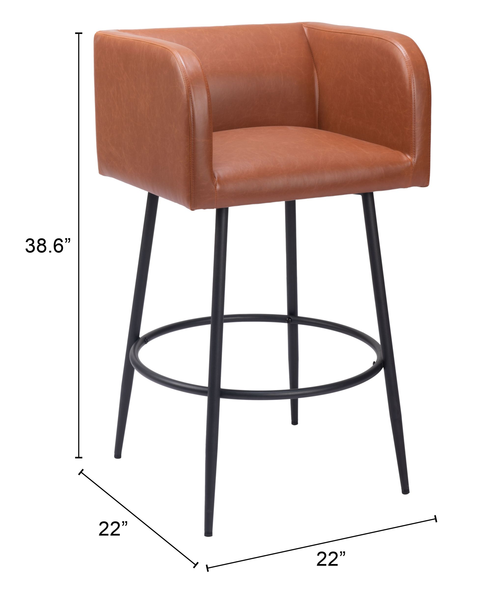 Horbat Faux Leather/Steel Barstool