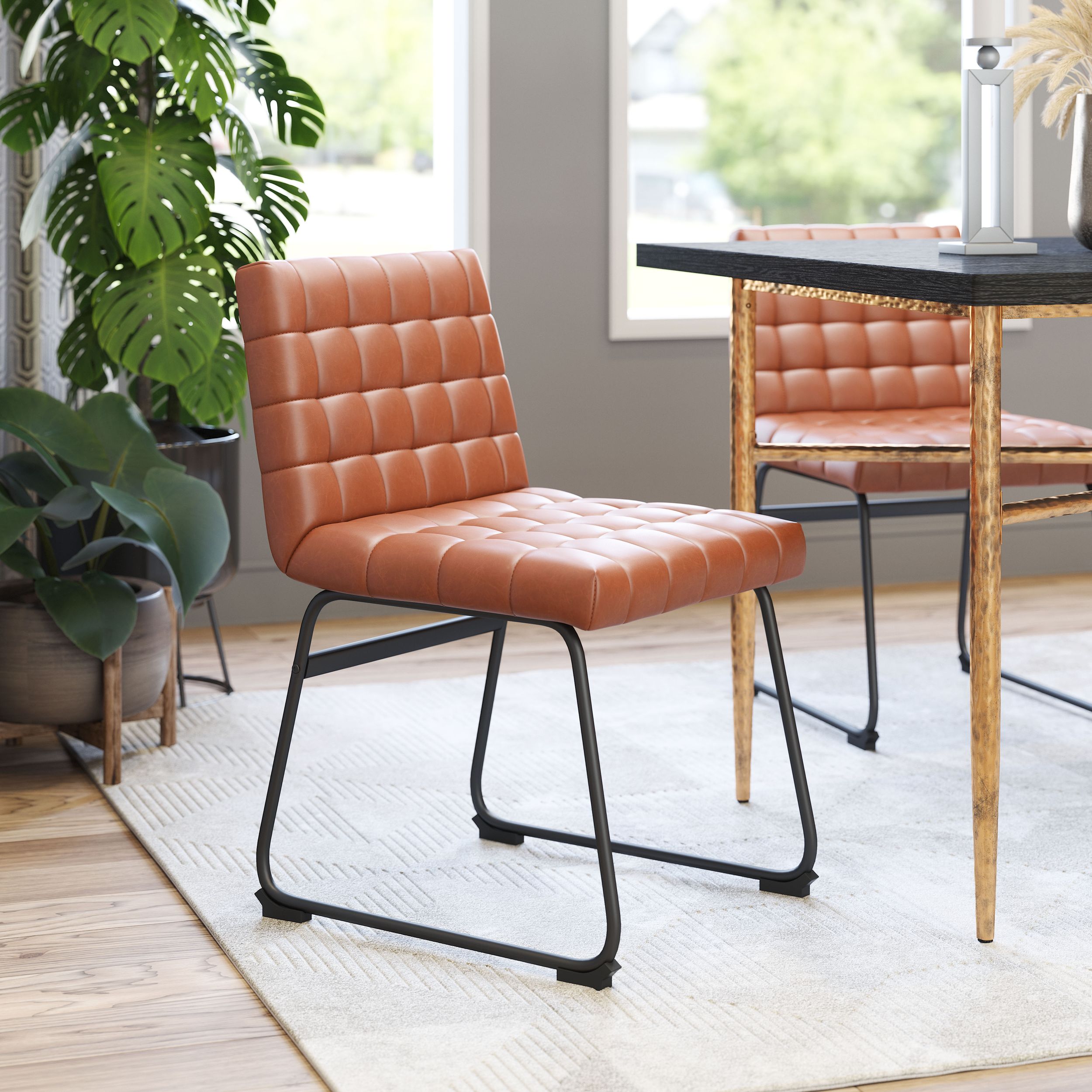 Pago Faux Leather/Steel Dining Chair