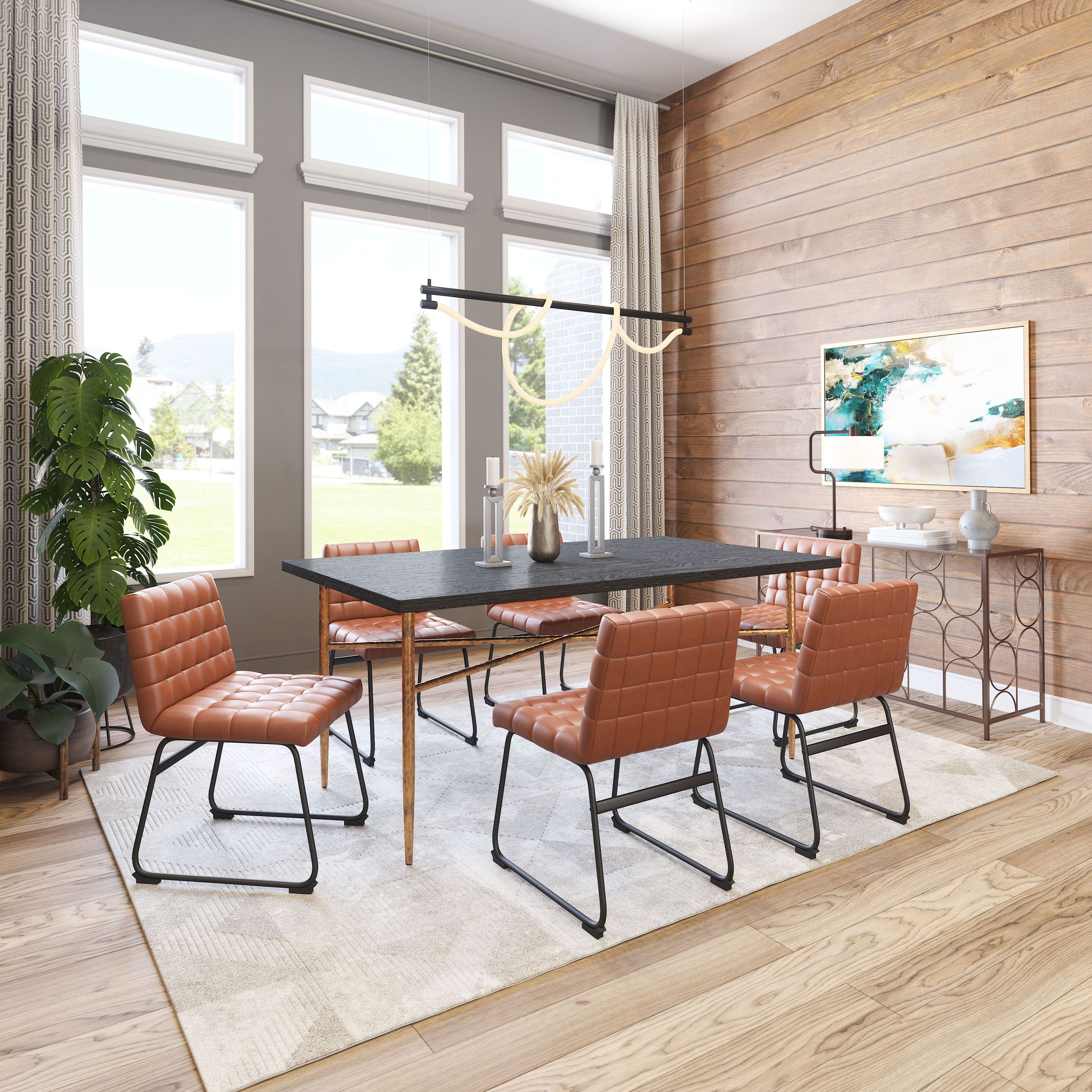 Pago Faux Leather/Steel Dining Chair