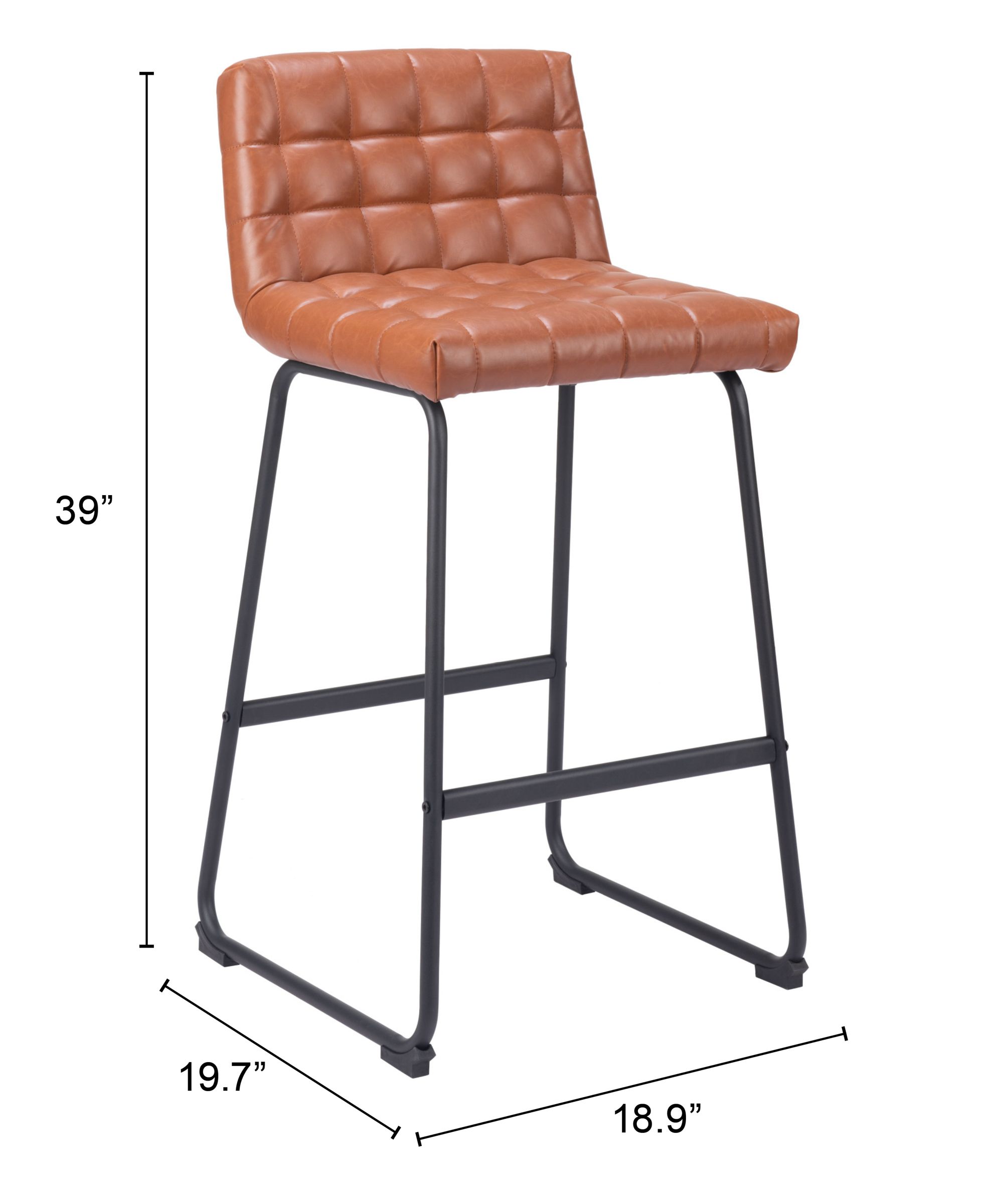 Pago Faux Leather/Steel Barstool