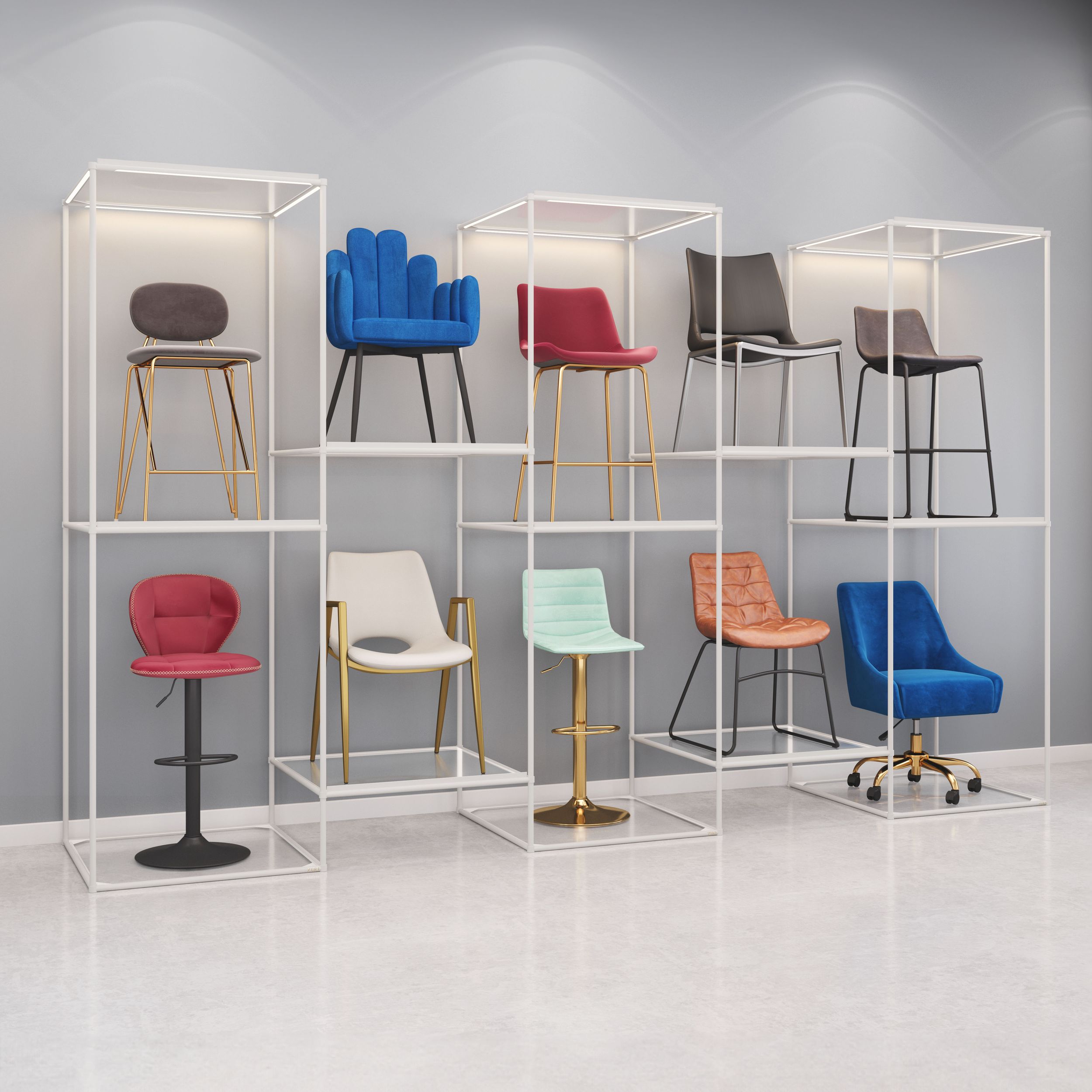 Zuo Glass/Steel Adjustable Shelf