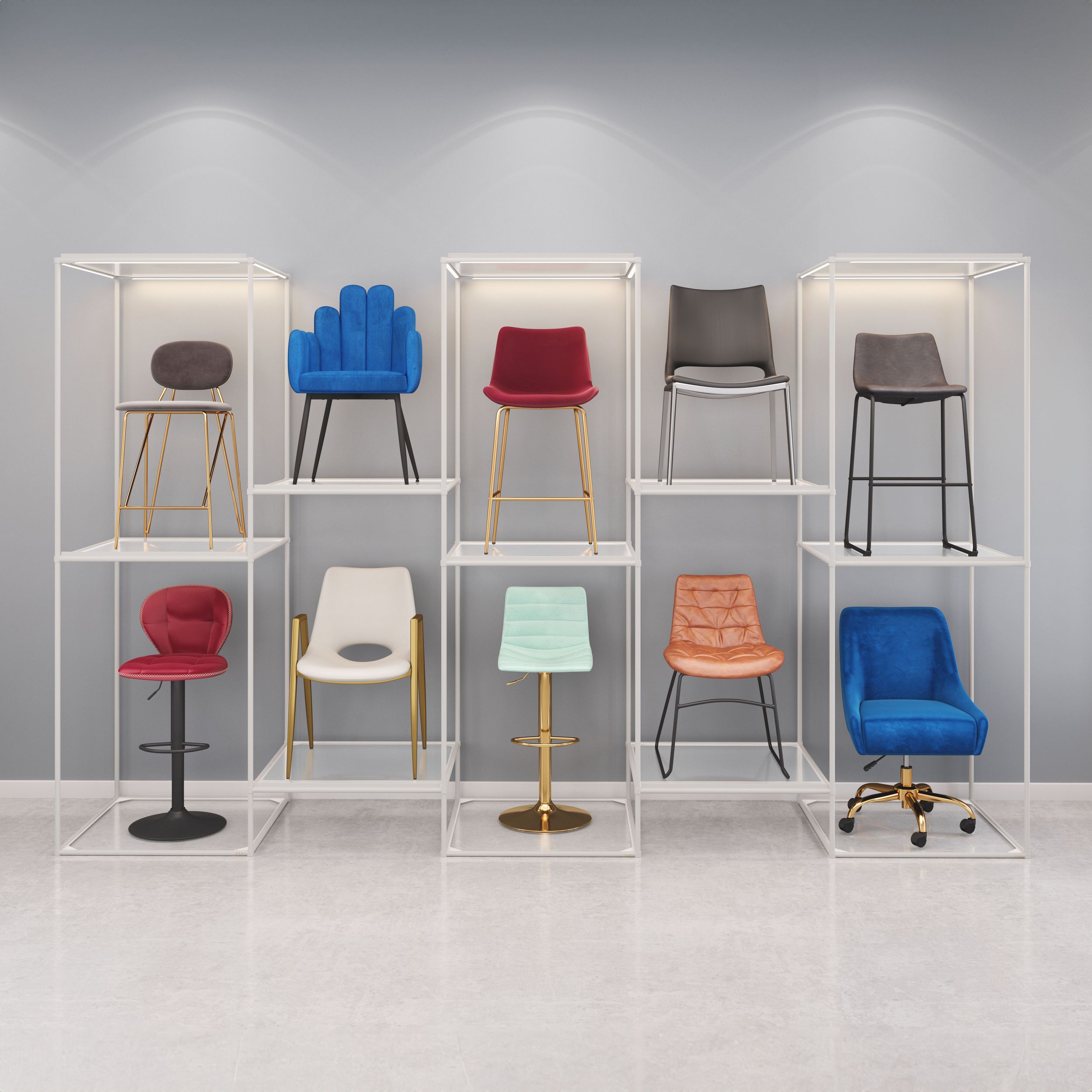 Zuo Glass/Steel Adjustable Shelf