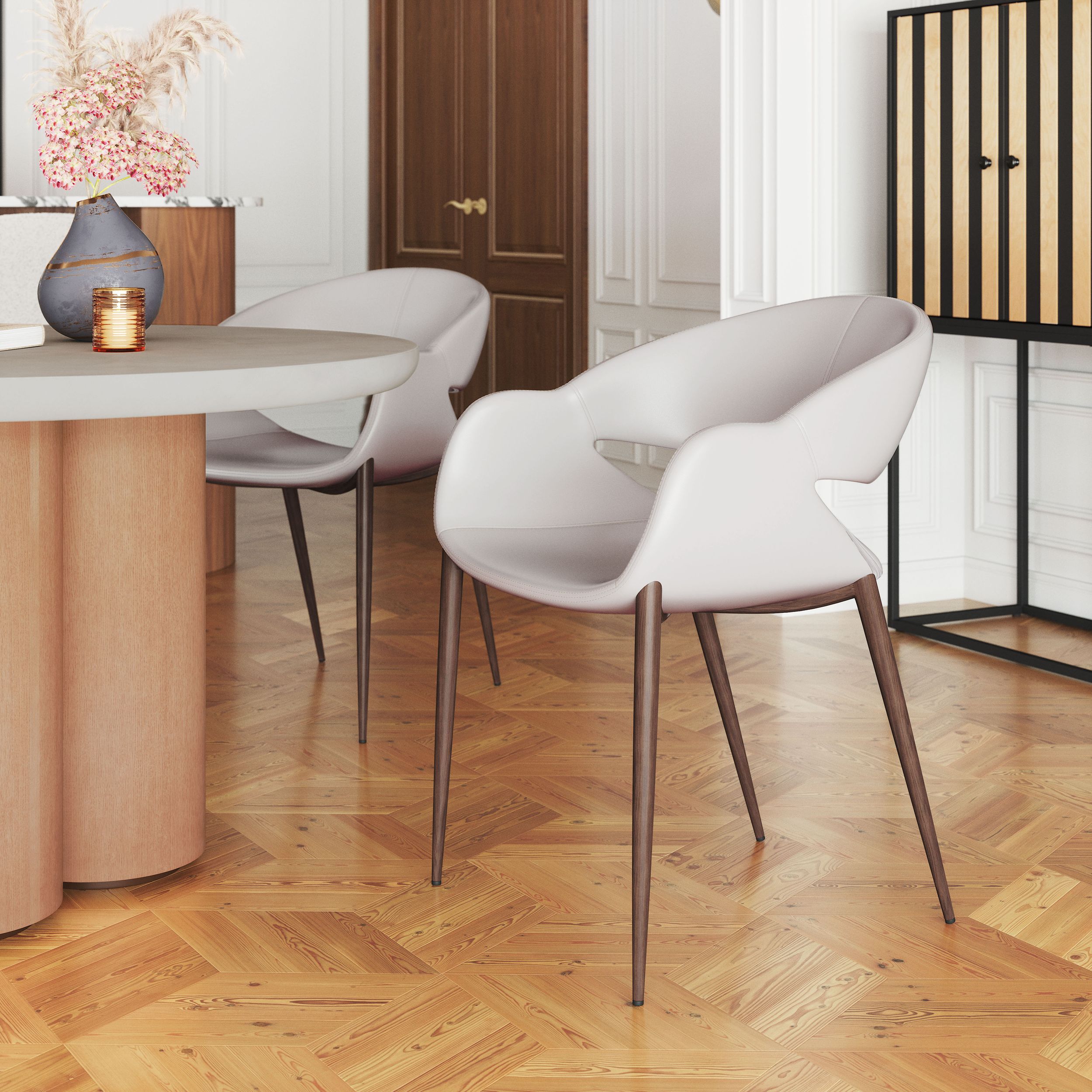 Limay Faux Leather/Steel Dining Chair