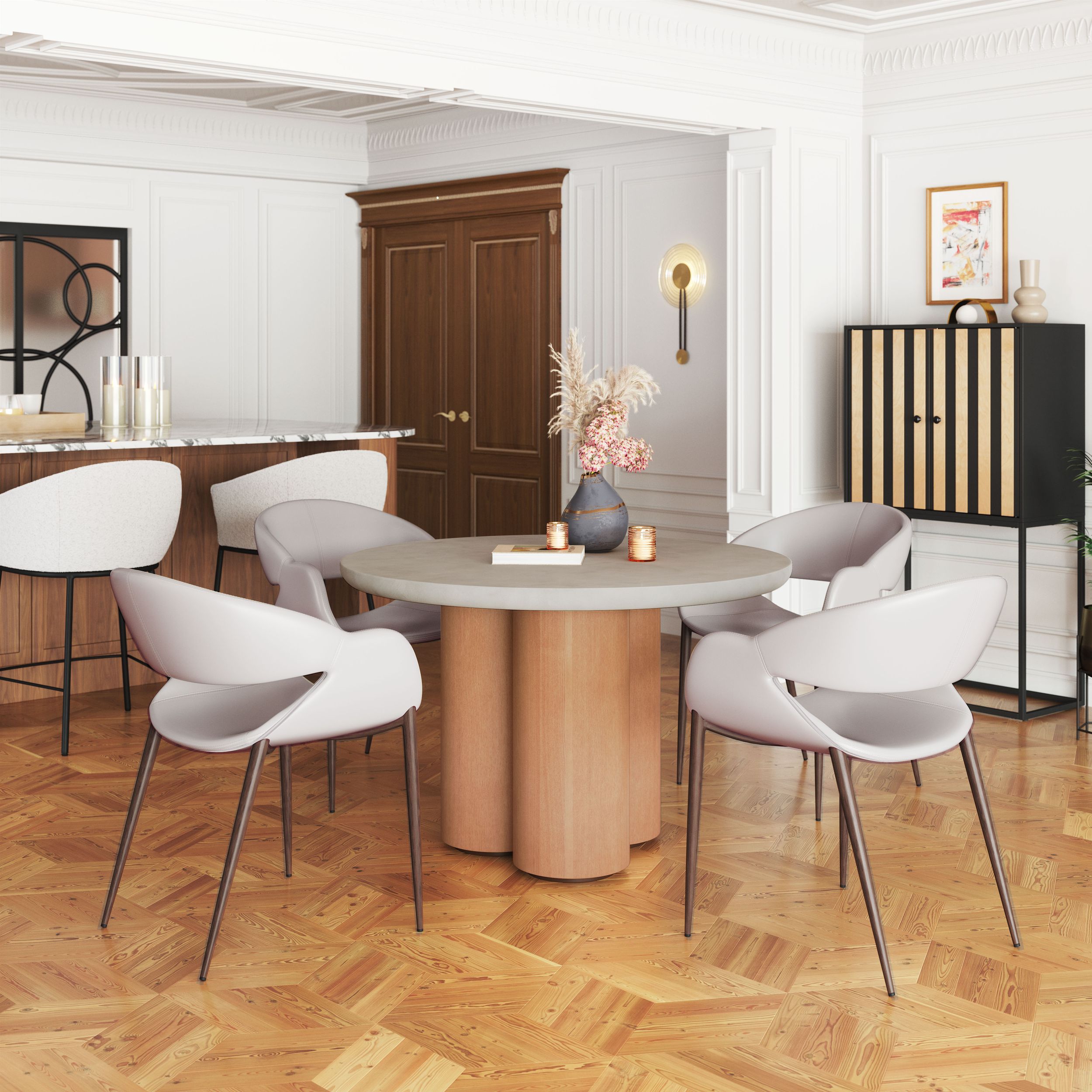 Limay Faux Leather/Steel Dining Chair