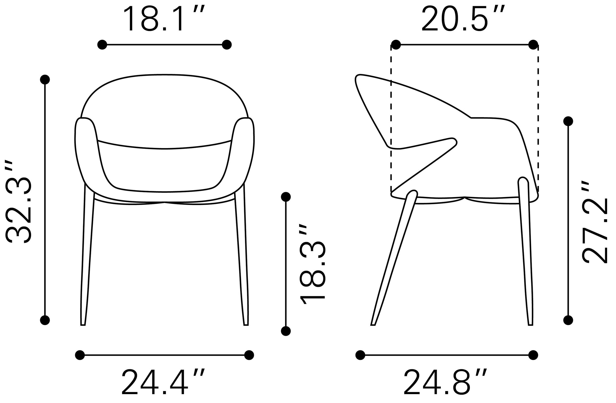 Limay Faux Leather/Steel Dining Chair