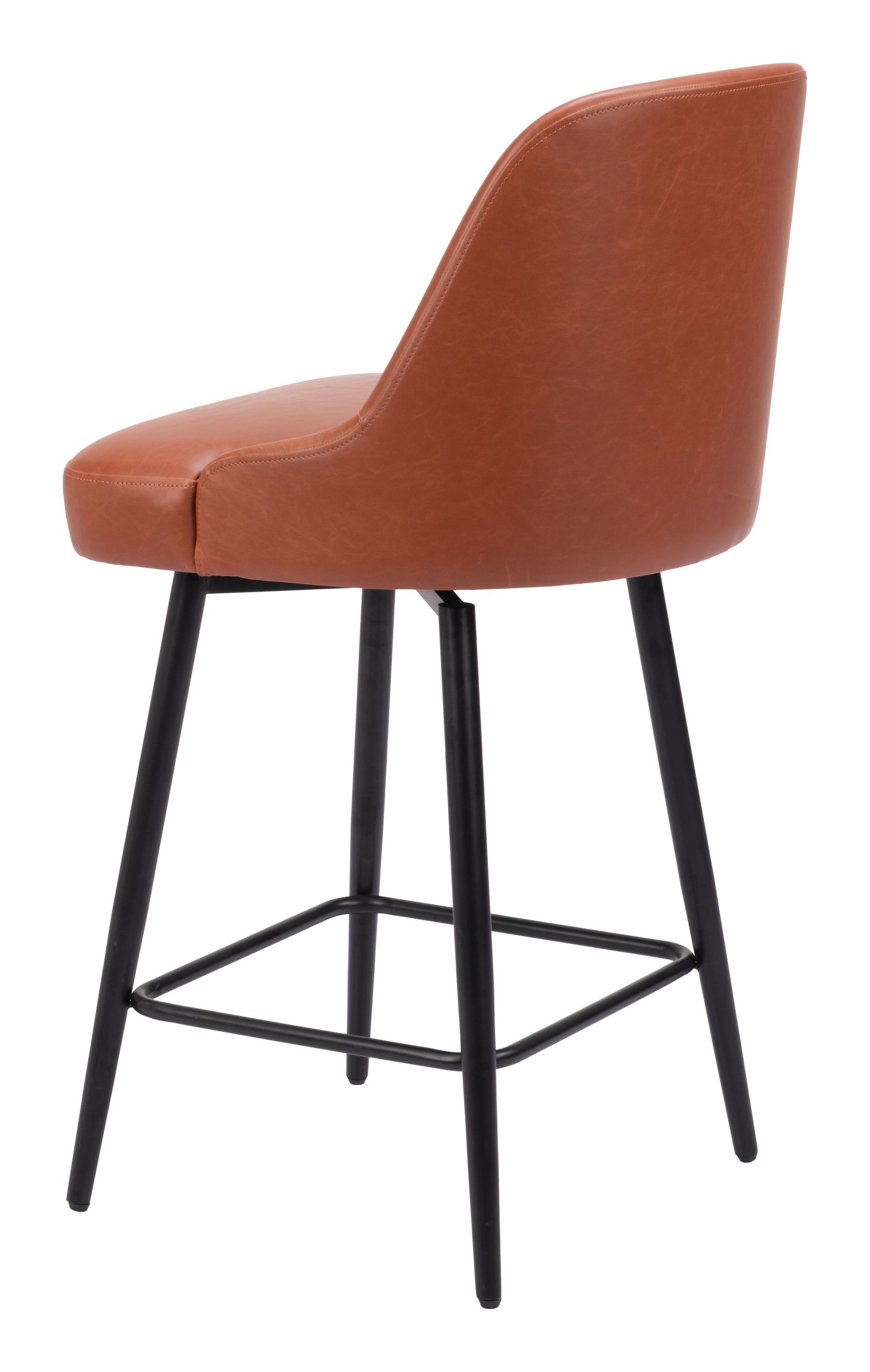 Keppel Faux Leather/Steel Swivel Counter Stool