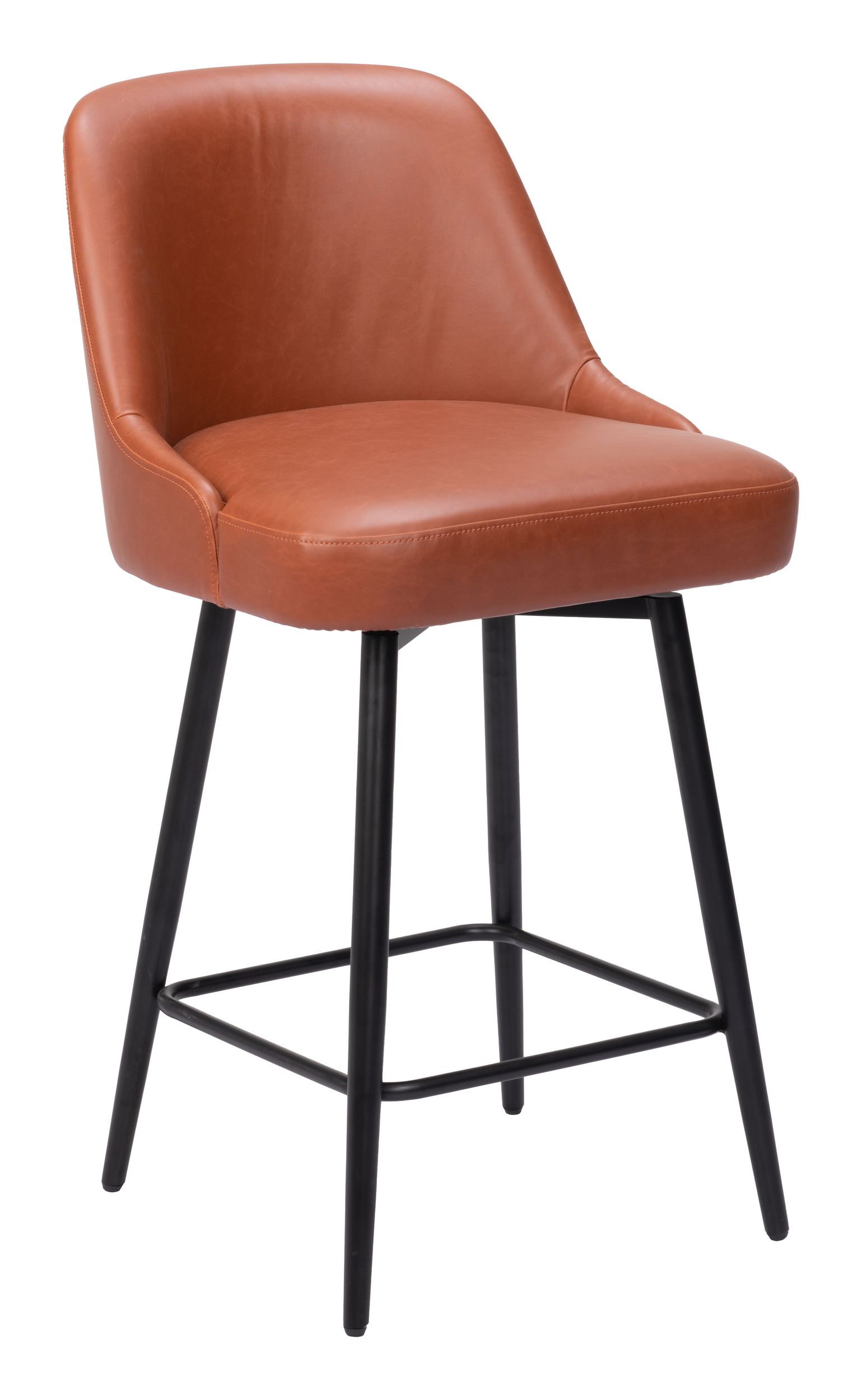 Keppel Faux Leather/Steel Swivel Counter Stool