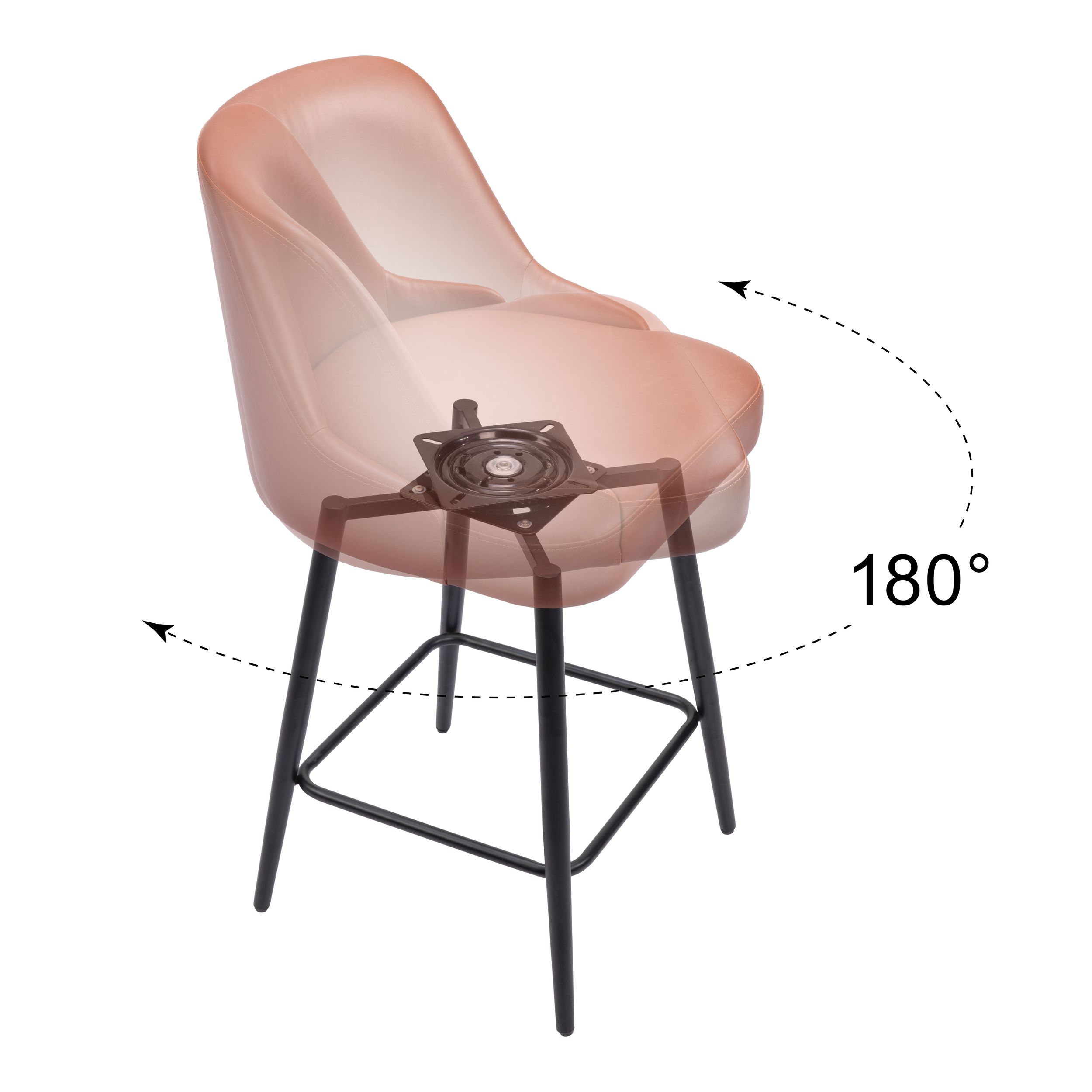 Keppel Faux Leather/Steel Swivel Counter Stool