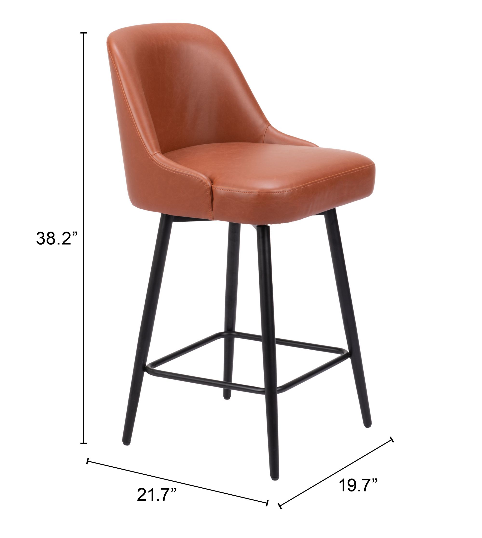 Keppel Faux Leather/Steel Swivel Counter Stool