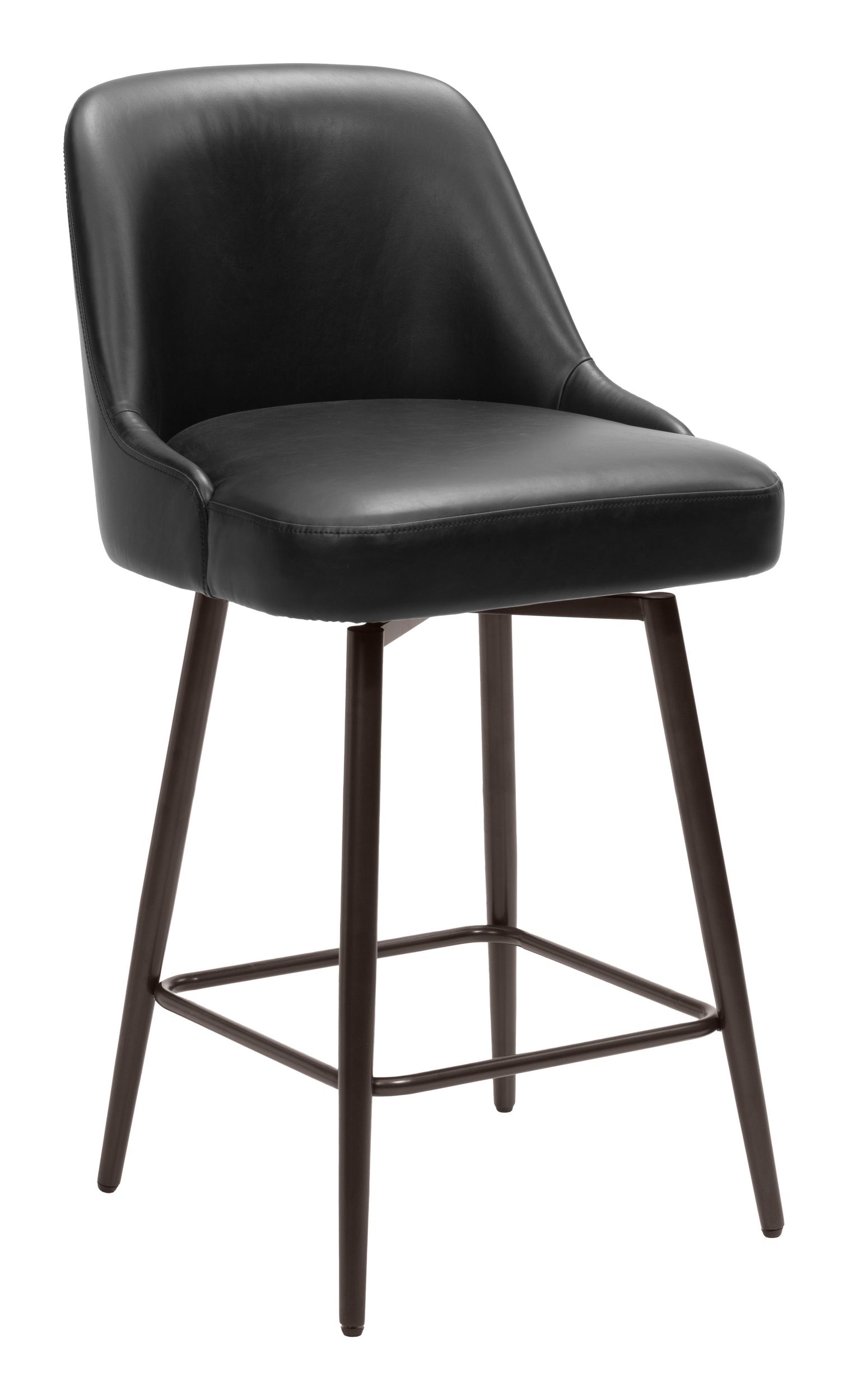Keppel Faux Leather/Steel Swivel Counter Stool