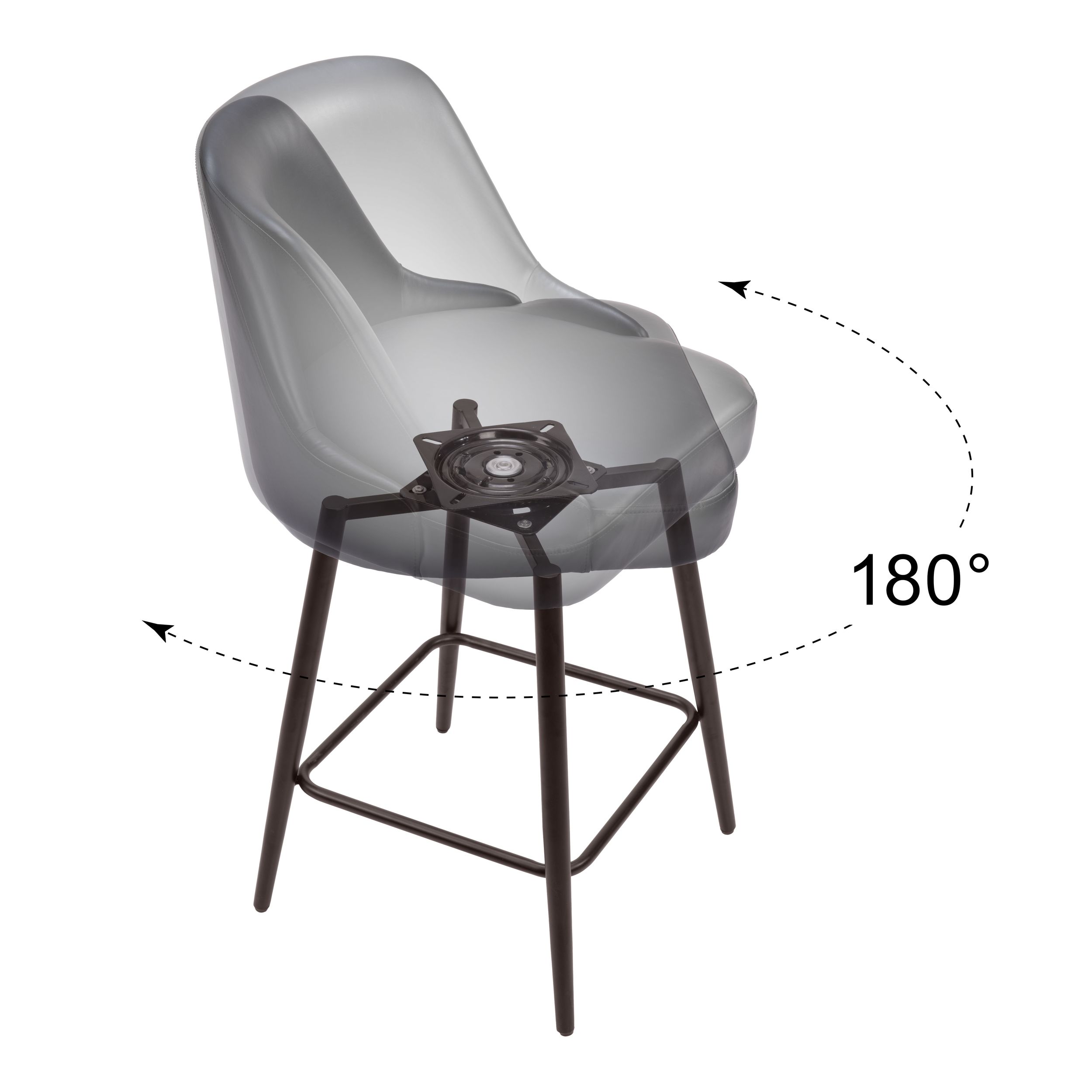 Keppel Faux Leather/Steel Swivel Counter Stool